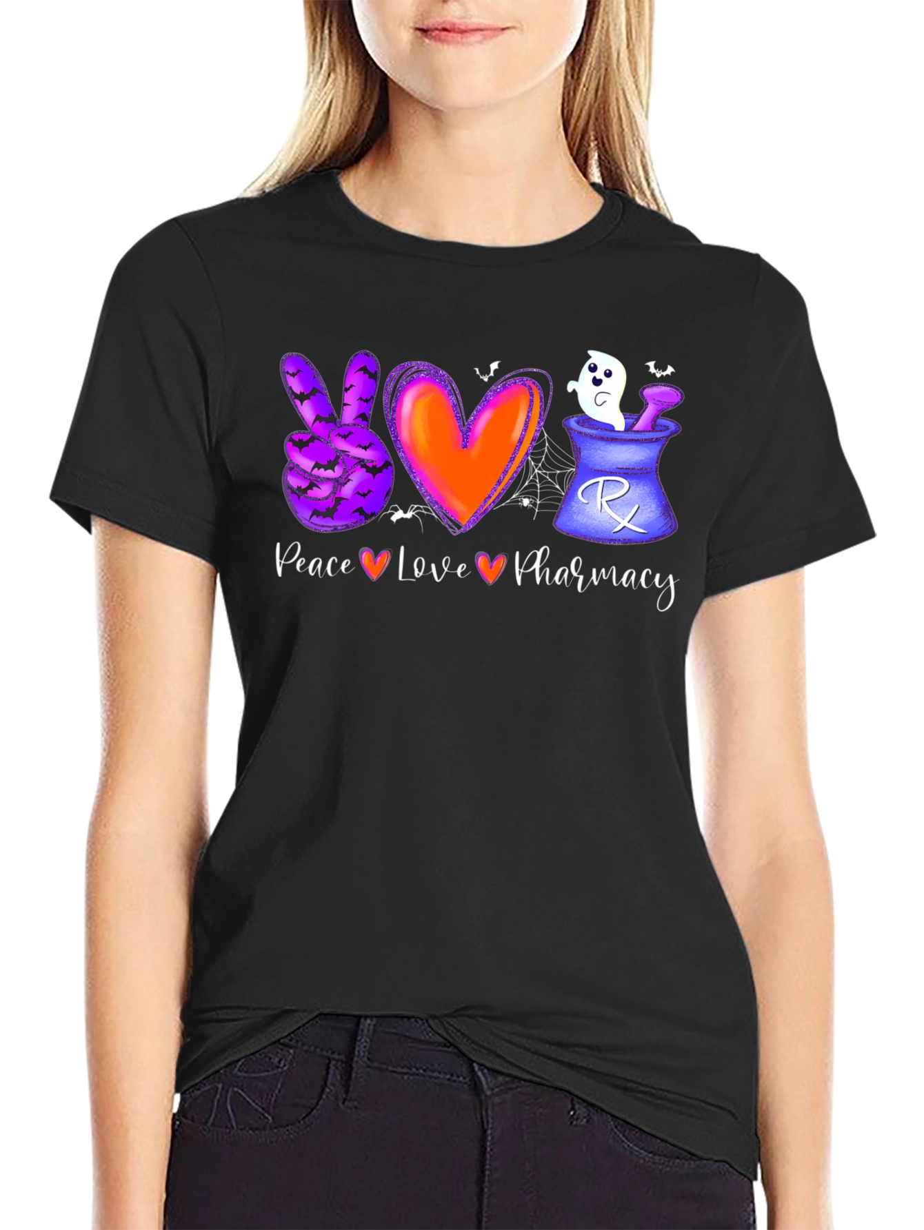 Halloween Peace Love Pharmacy T-Shirt