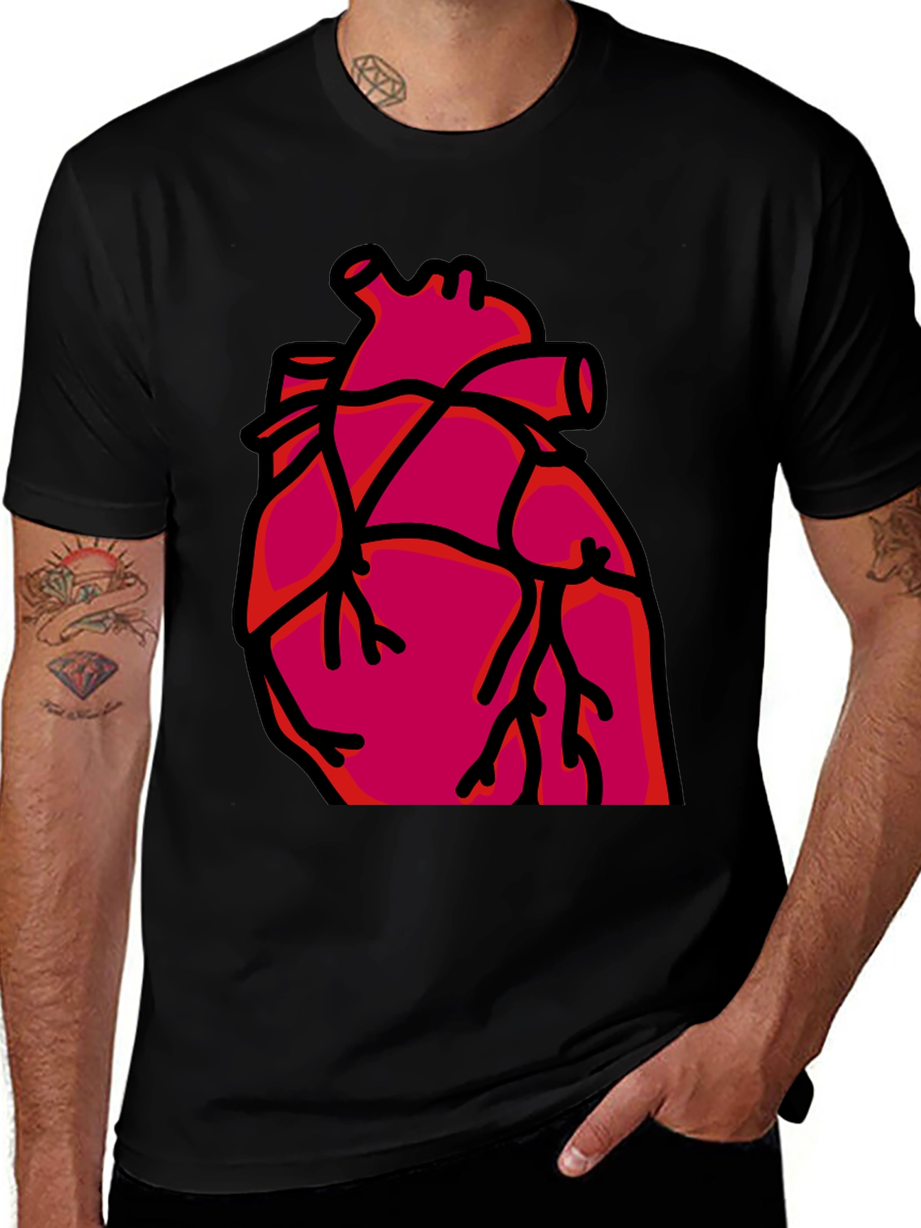 Heart Graphic T-Shirt - Bold Anatomical Style