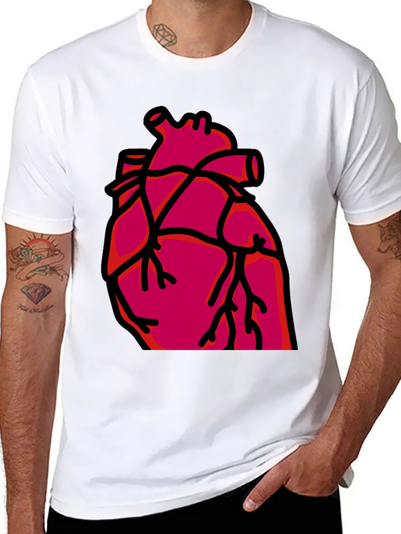 Heart Graphic T-Shirt - Bold Anatomical Style