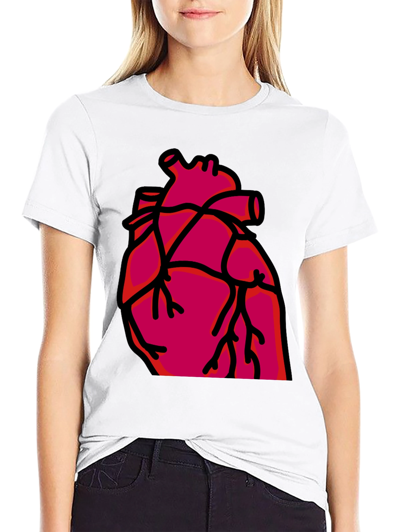 Heart Graphic T-Shirt - Bold Anatomical Style