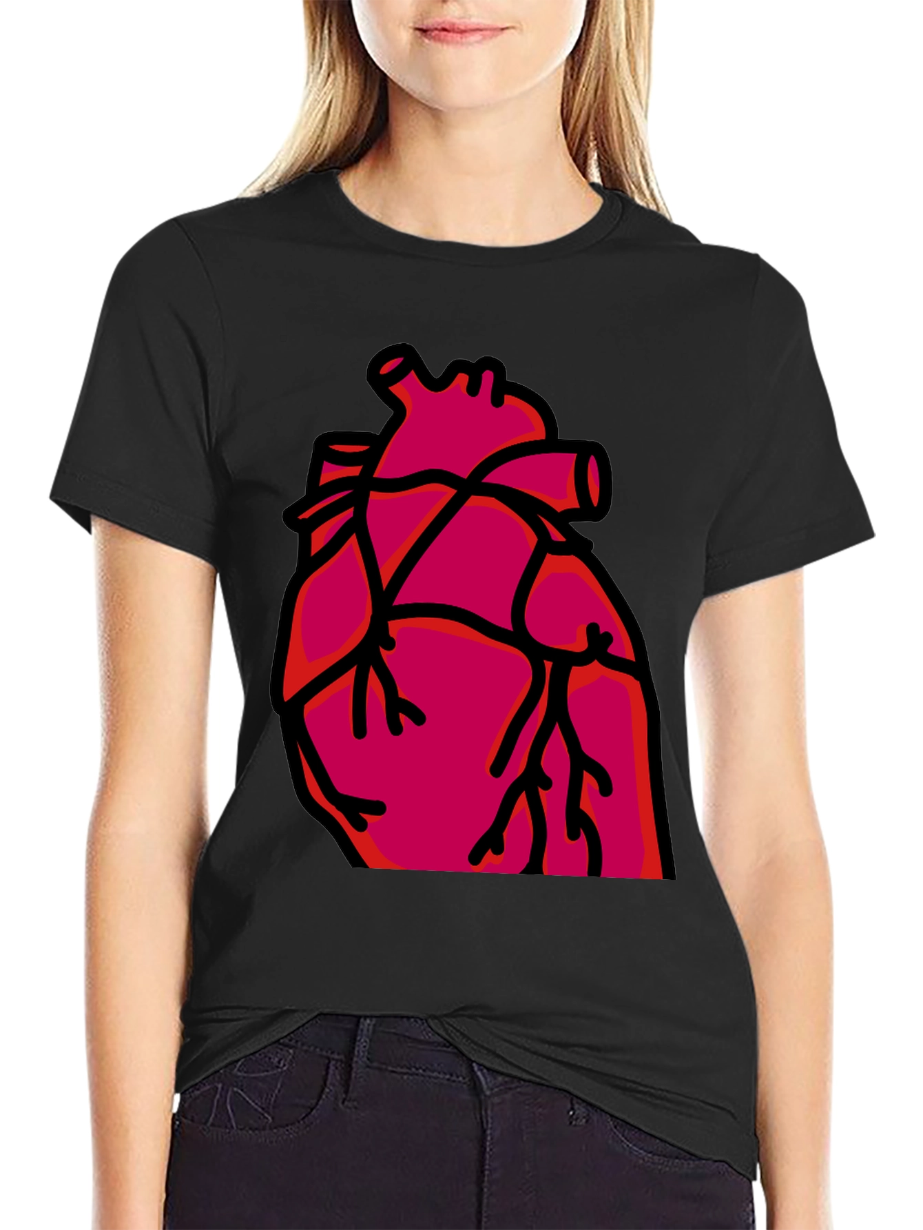 Heart Graphic T-Shirt - Bold Anatomical Style
