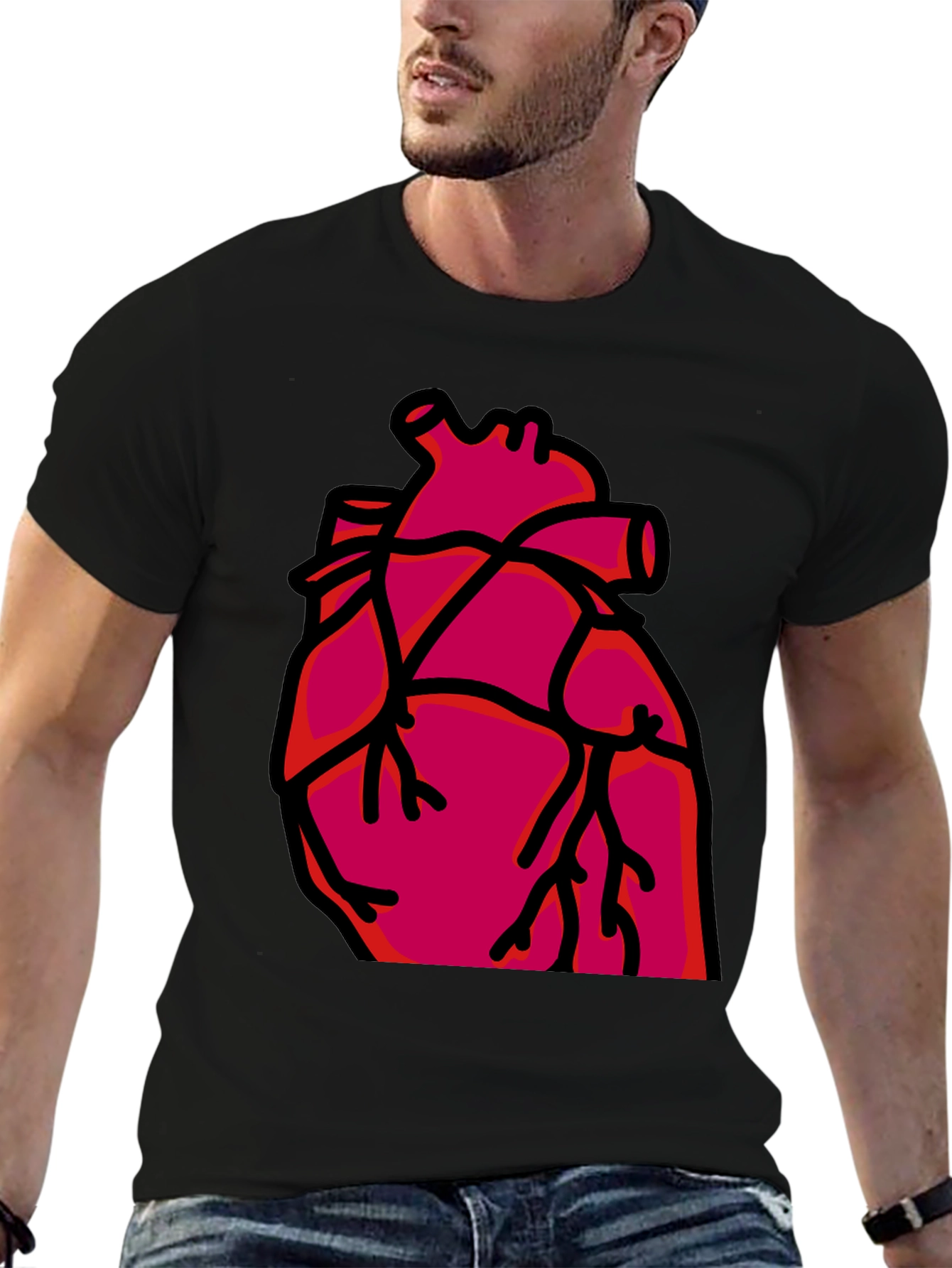 Heart Graphic T-Shirt - Bold Anatomical Style