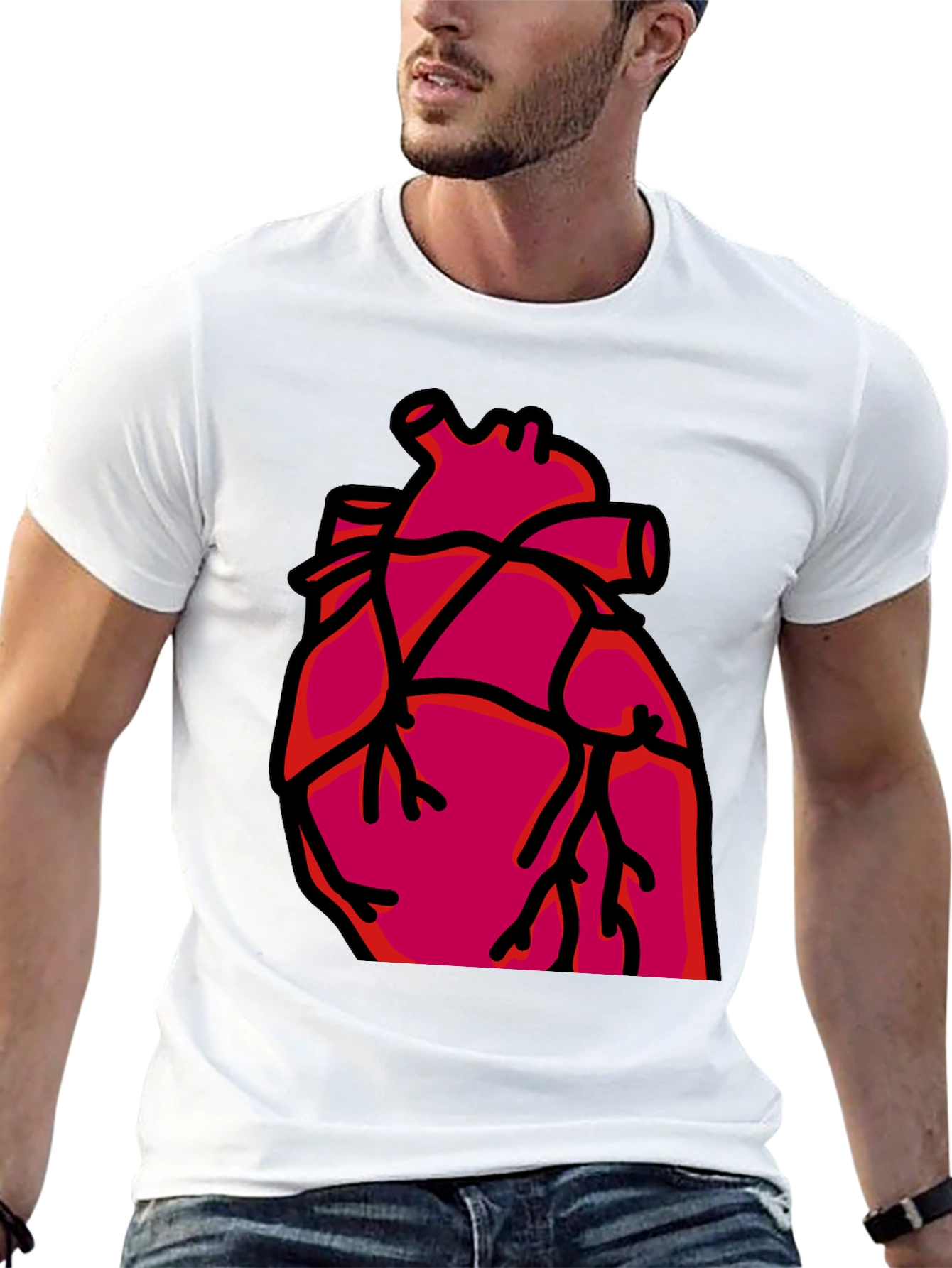 Heart Graphic T-Shirt - Bold Anatomical Style