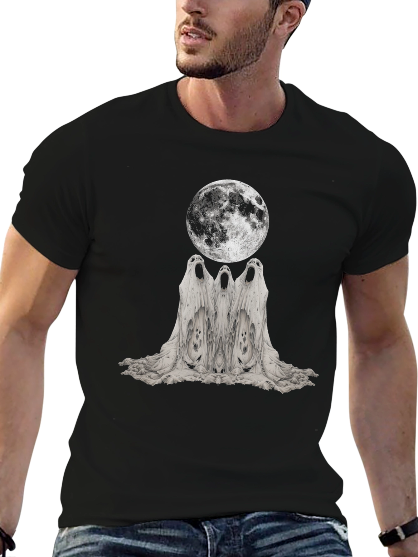 Ghost Moon Graphic T-Shirt