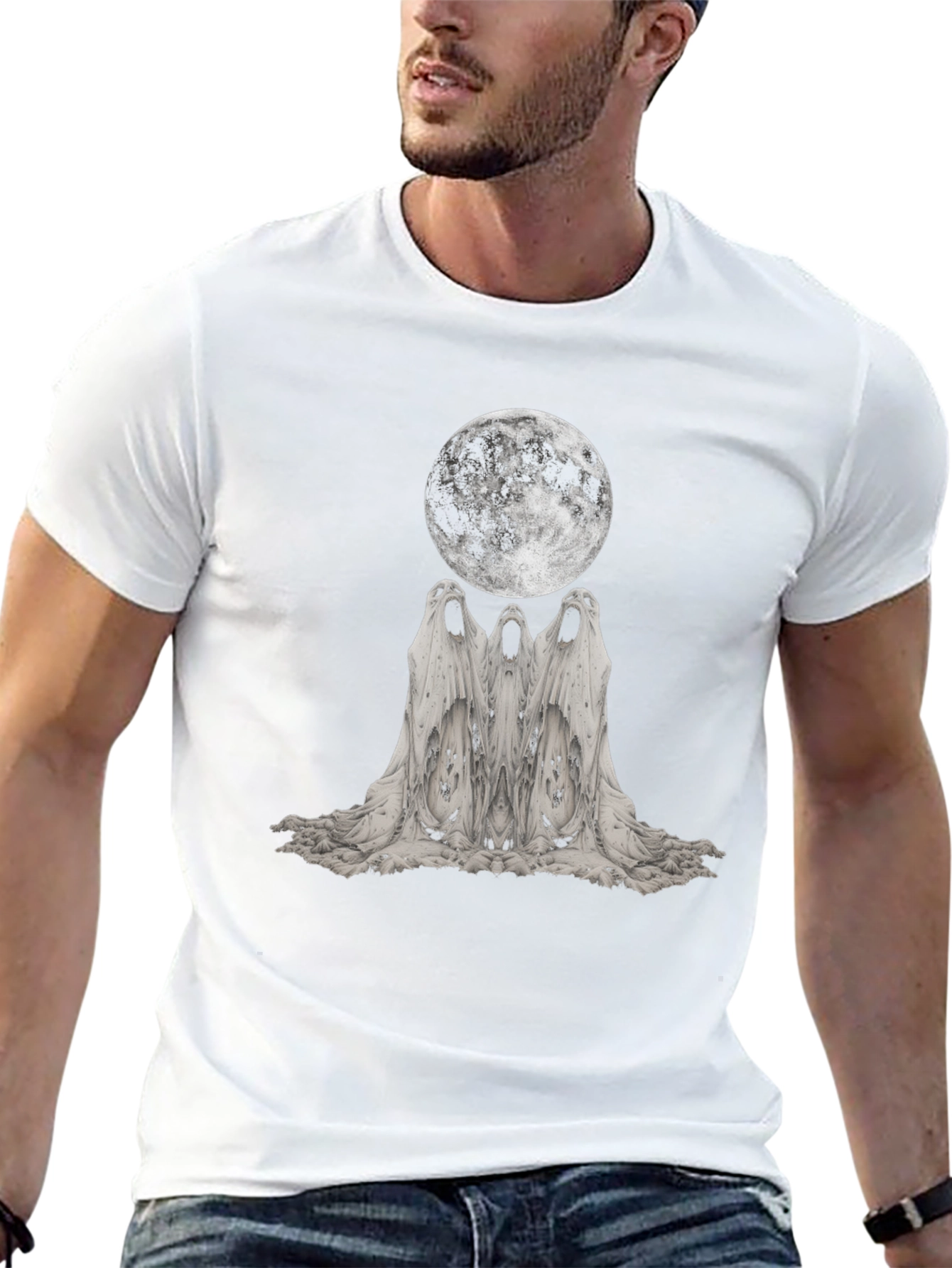 Ghost Moon Graphic T-Shirt