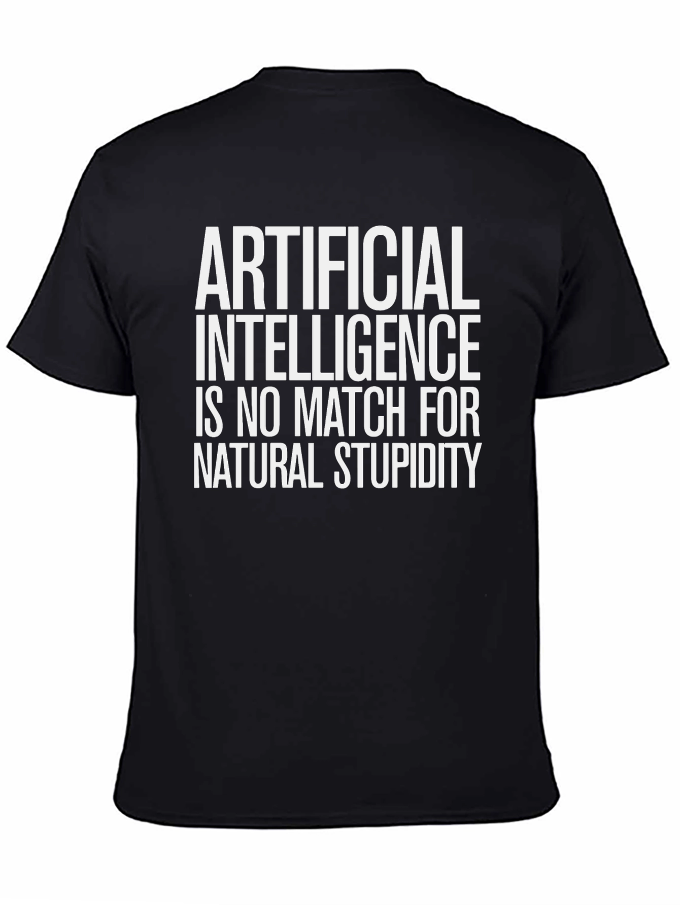 AI vs Natural Stupidity Graphic Tee - Black