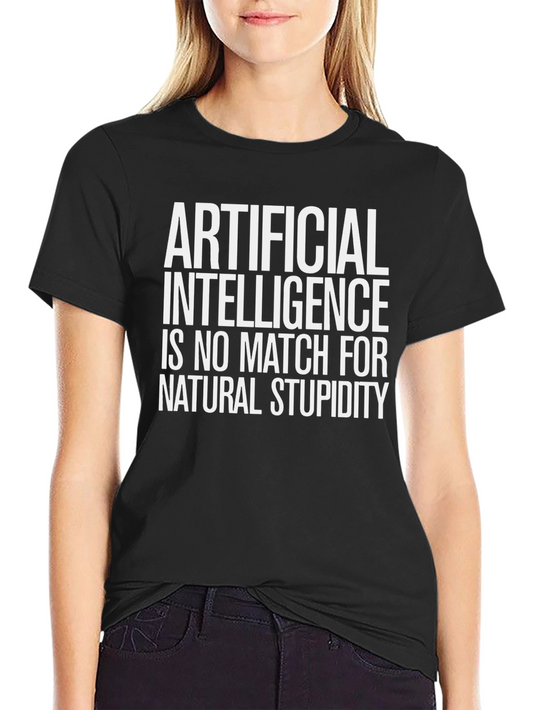 AI vs Natural Stupidity Graphic Tee - Black