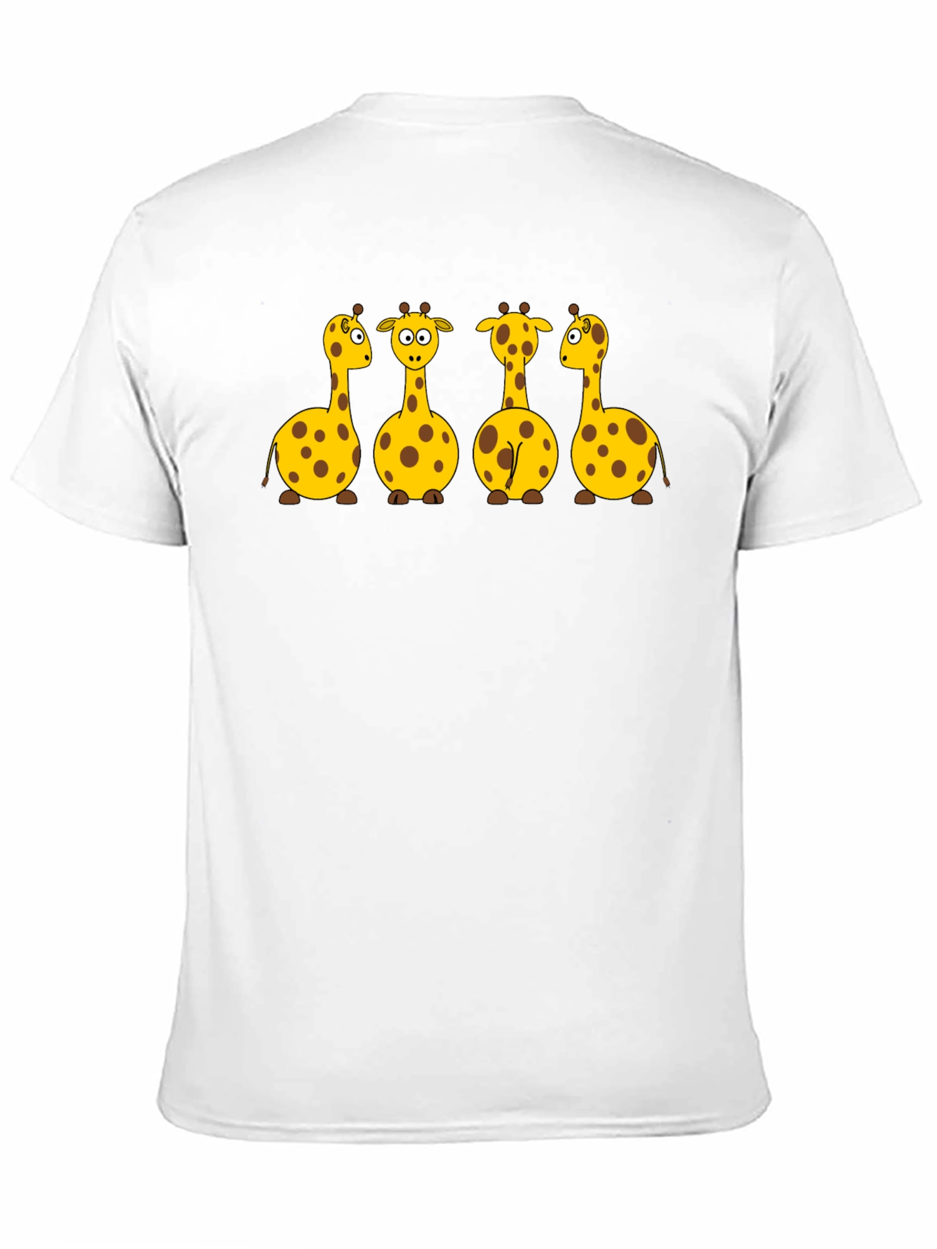 Giraffe Cartoon Graphic Print Black T-Shirt