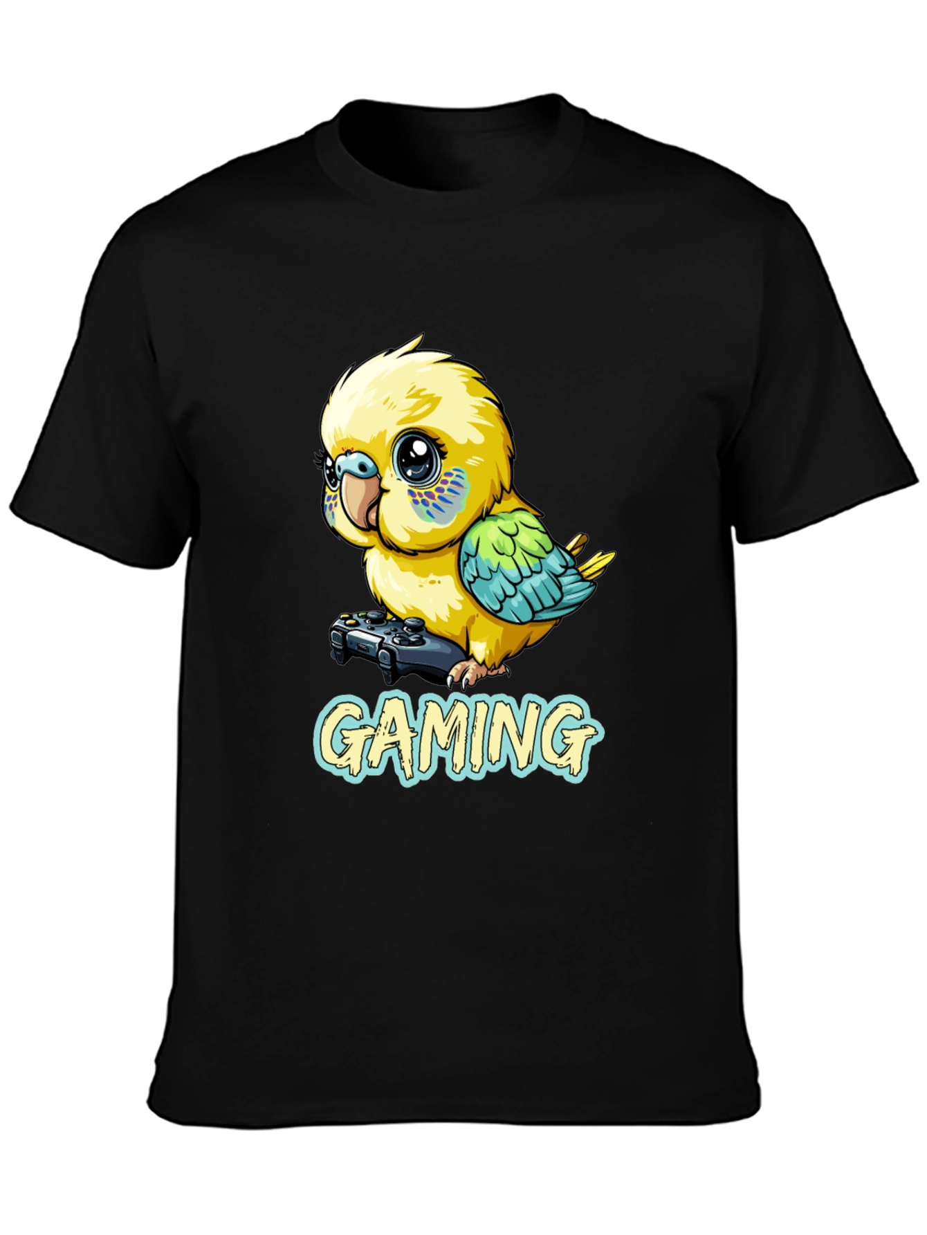 Gaming Parakeet Black T-Shirt