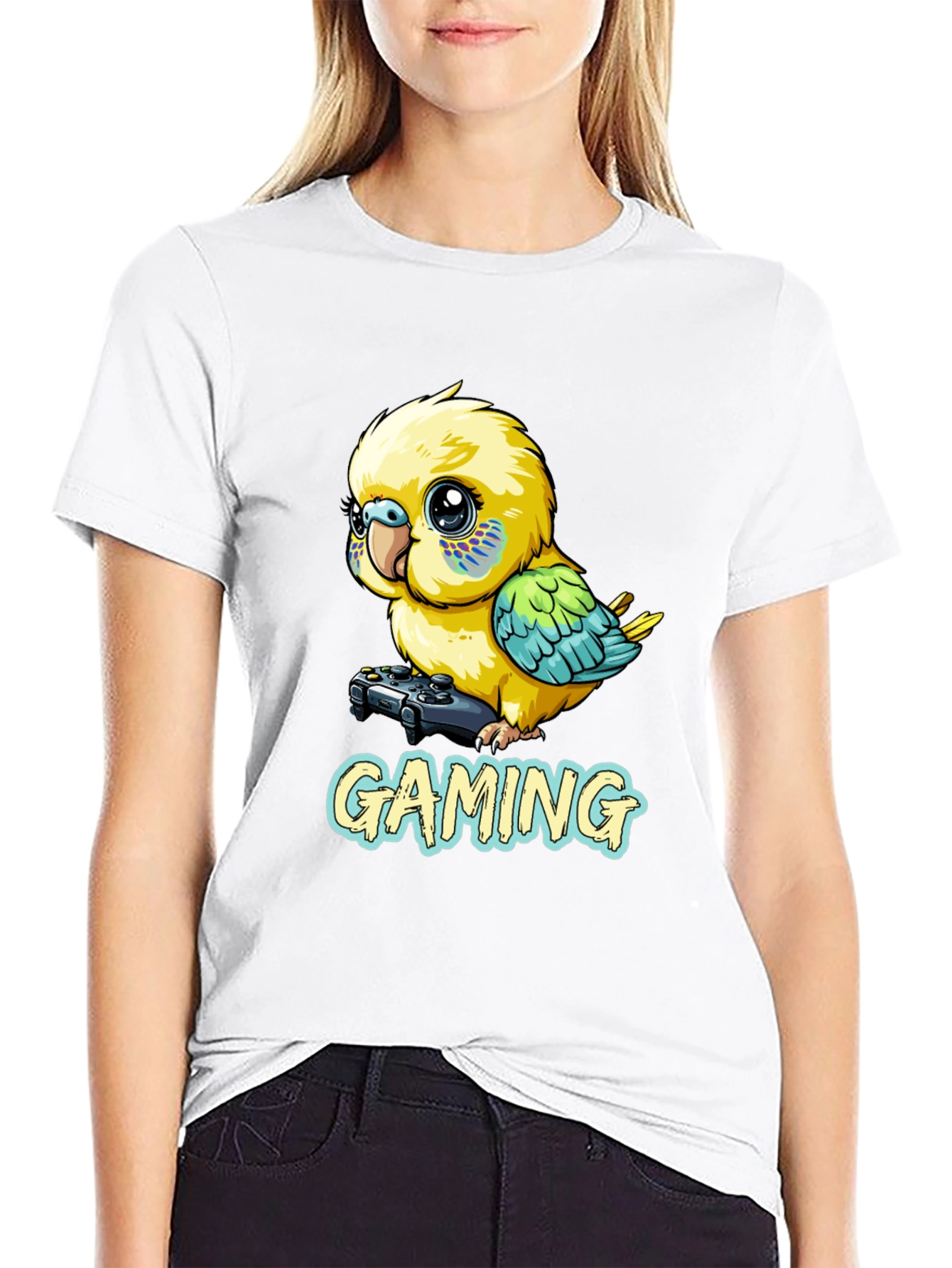Gaming Parakeet Black T-Shirt