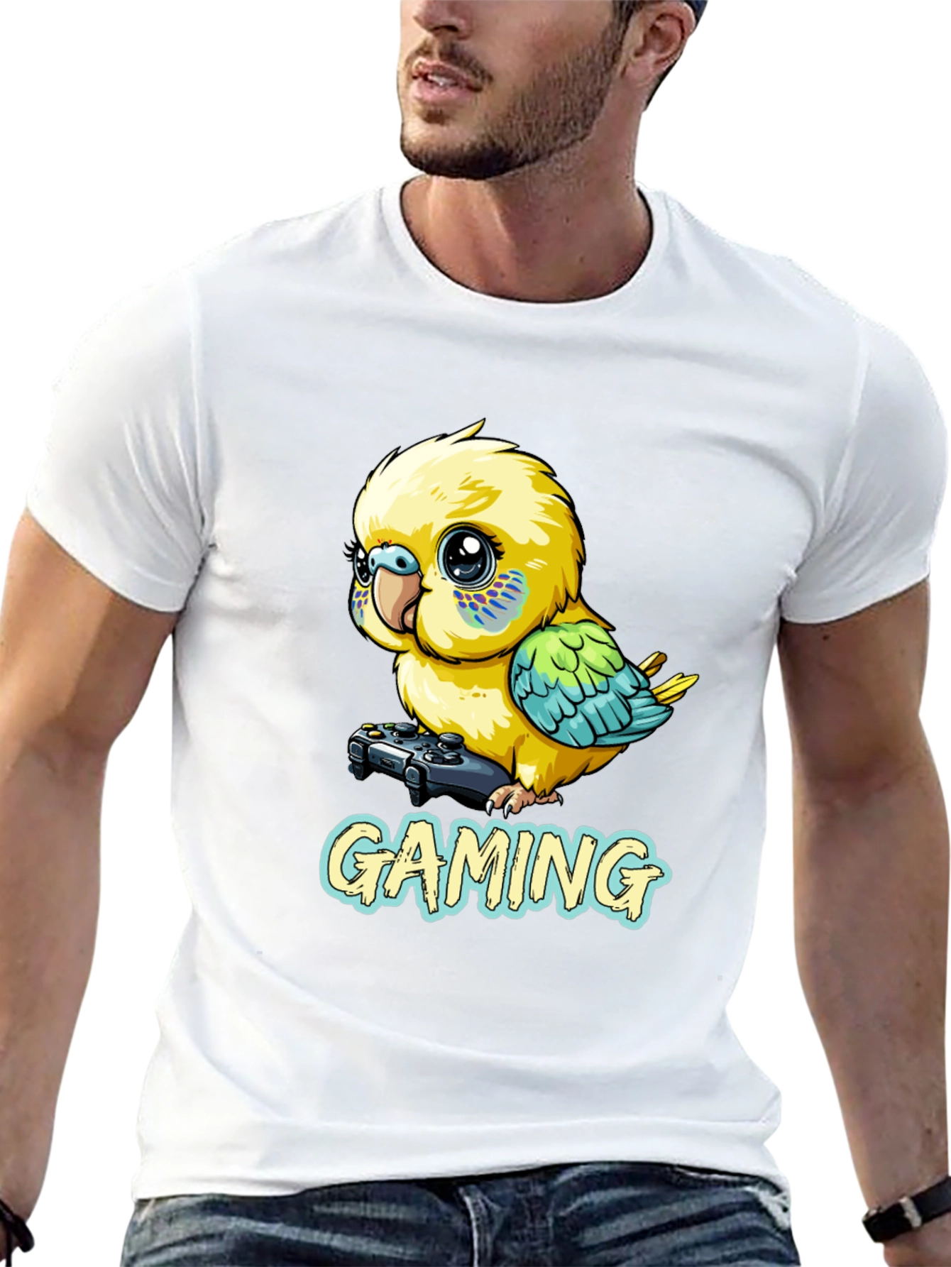 Gaming Parakeet Black T-Shirt