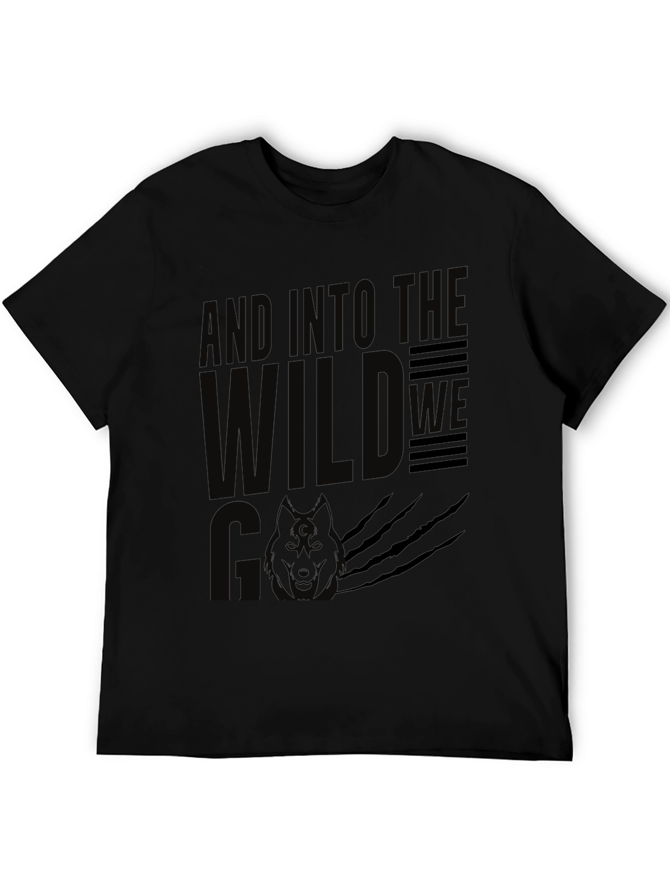 And Into the Wild T-Shirt - Black Wolf Design