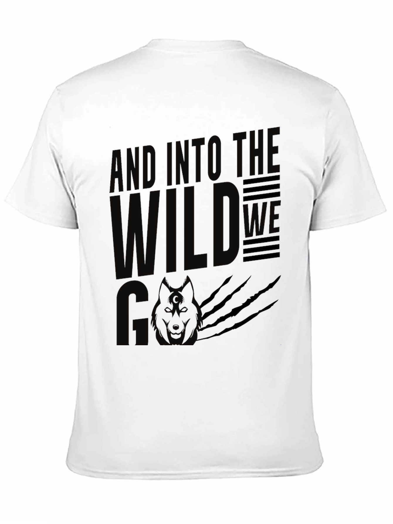And Into the Wild T-Shirt - Black Wolf Design