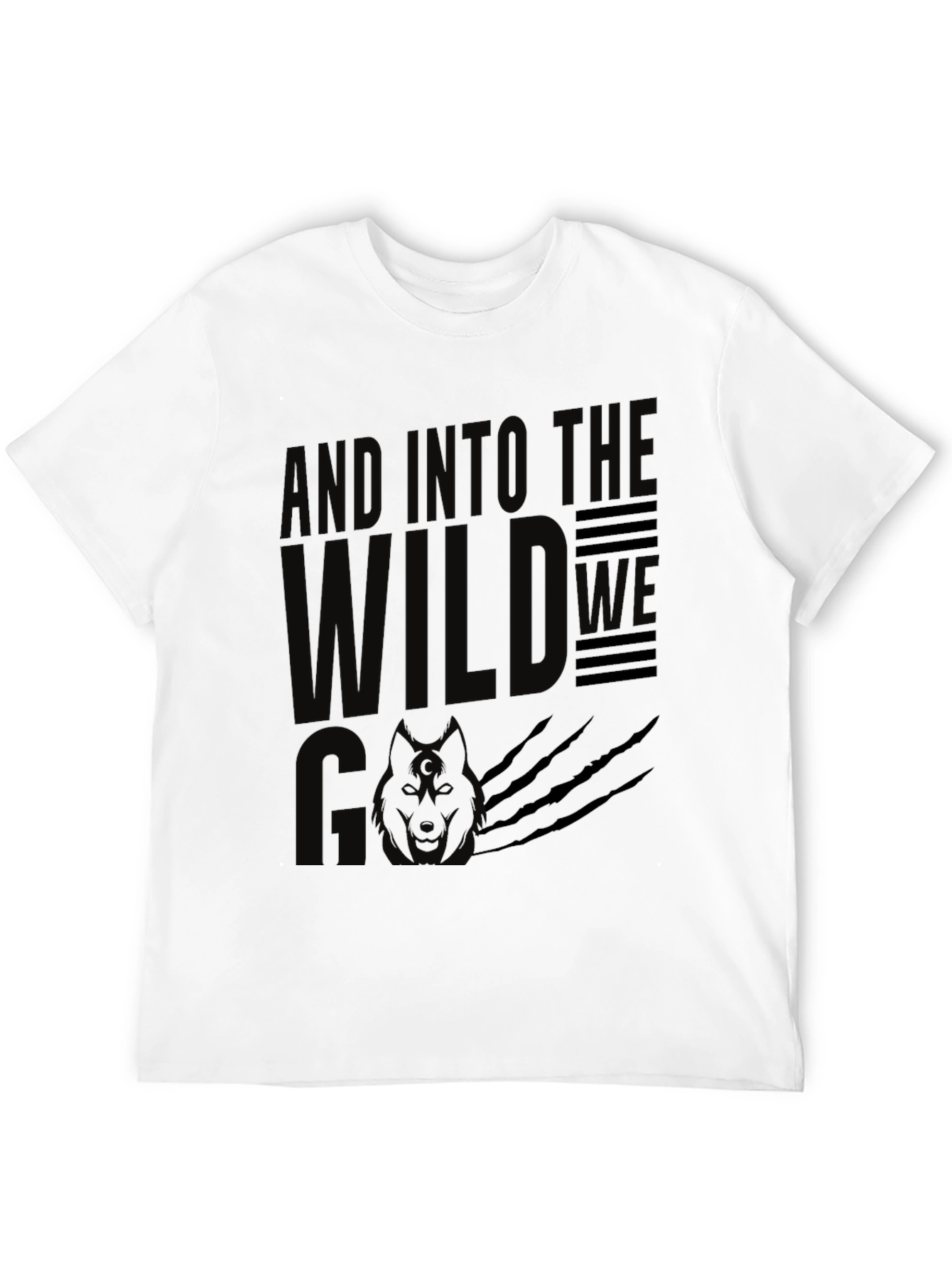 And Into the Wild T-Shirt - Black Wolf Design