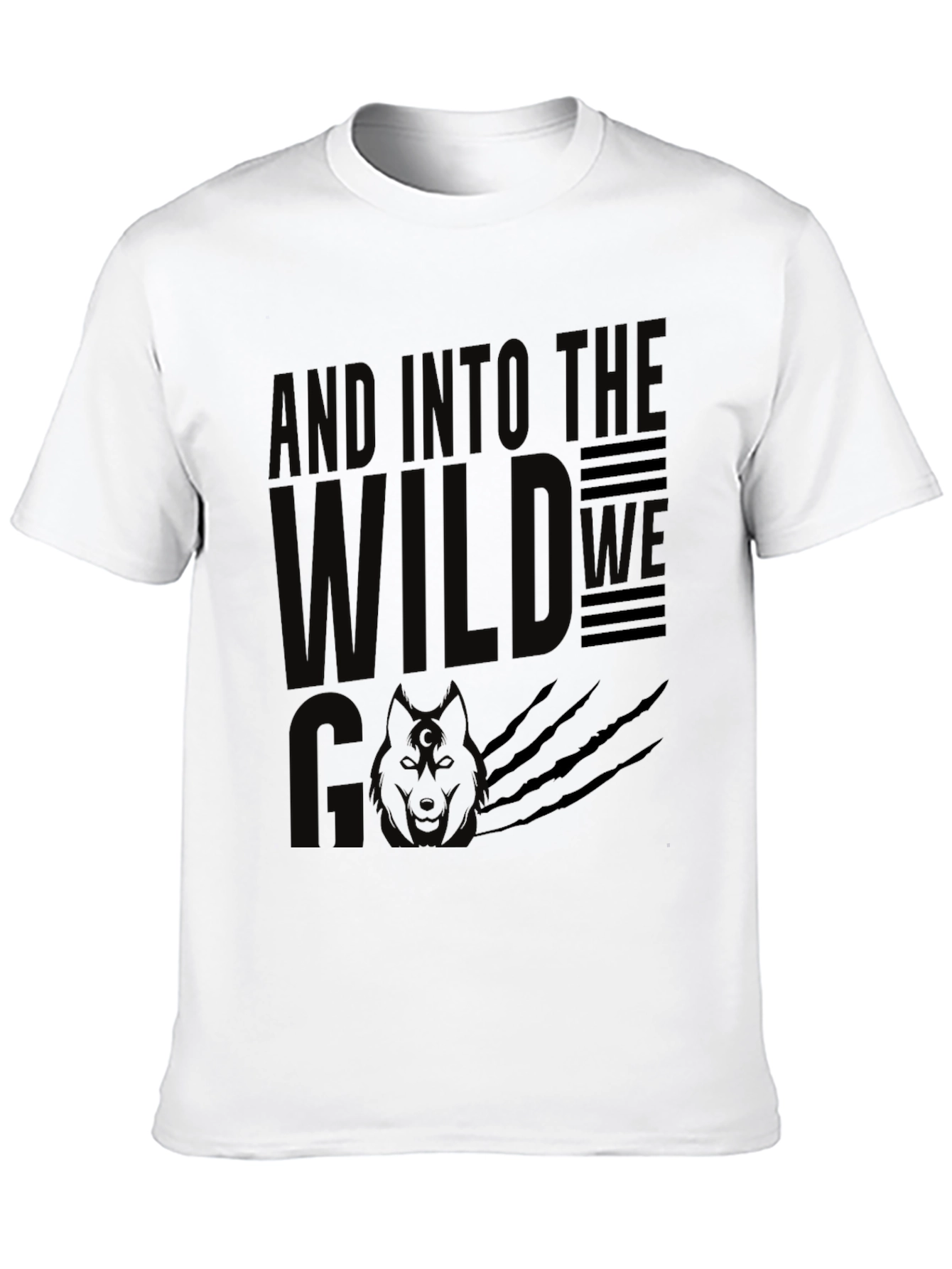 And Into the Wild T-Shirt - Black Wolf Design
