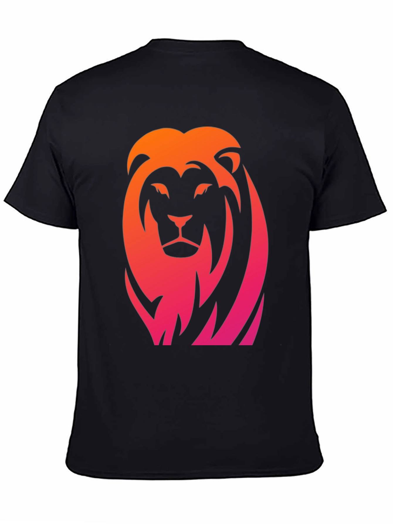 Gradient Lion Graphic Black Tee