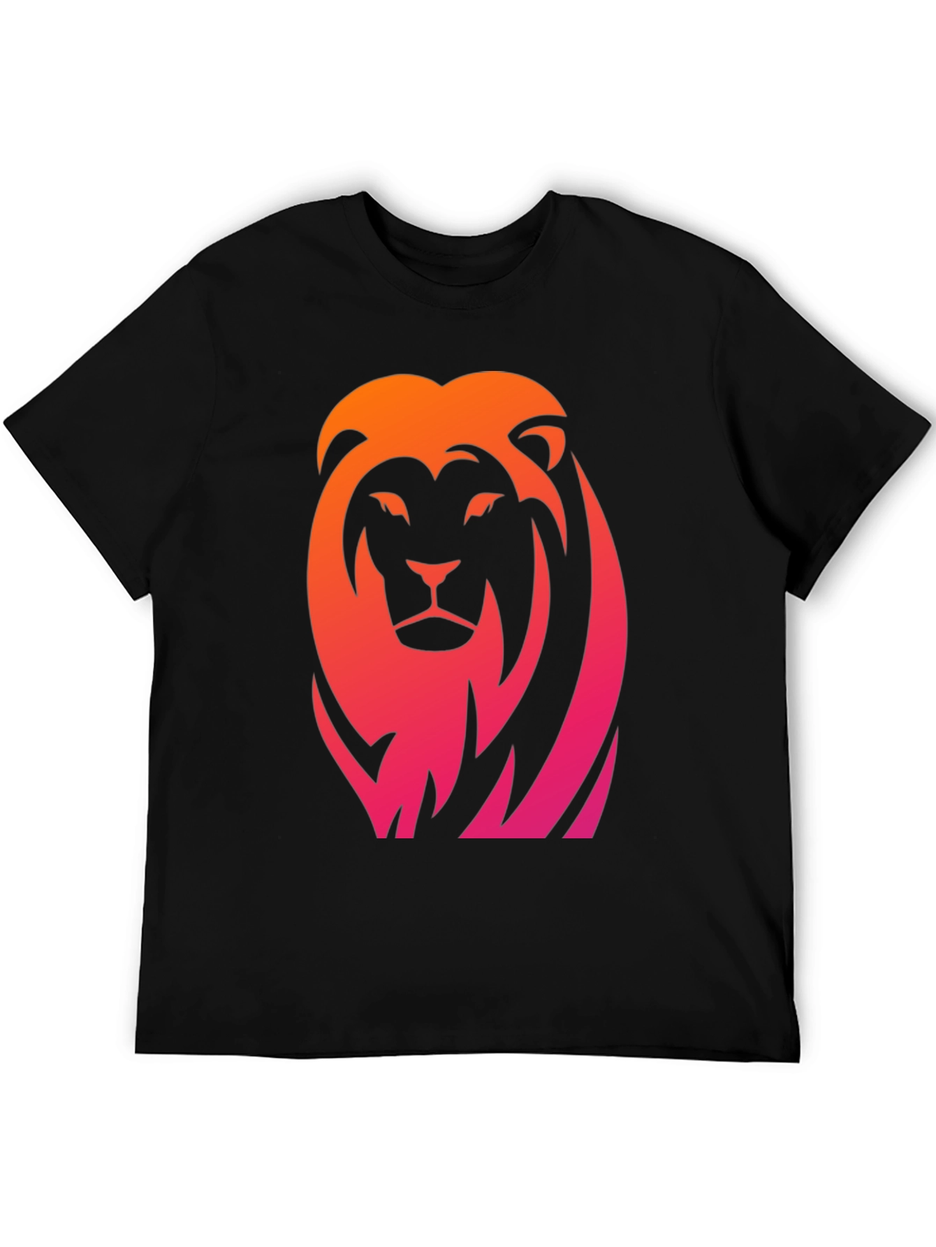 Gradient Lion Graphic Black Tee