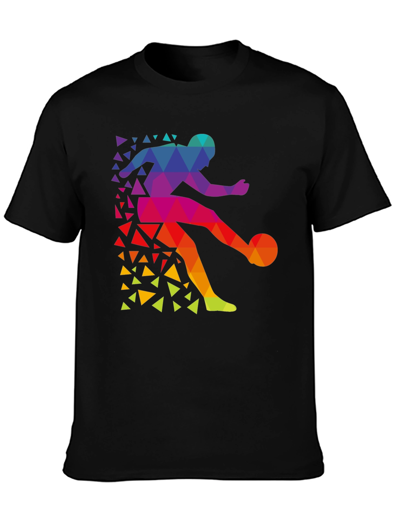 Geometric Soccer Player T-Shirt - Stylish Graphic Tee