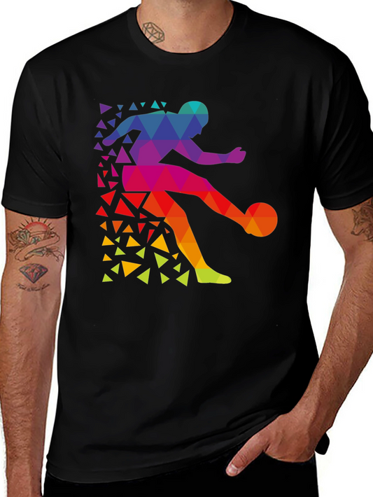 Geometric Soccer Player T-Shirt - Stylish Graphic Tee