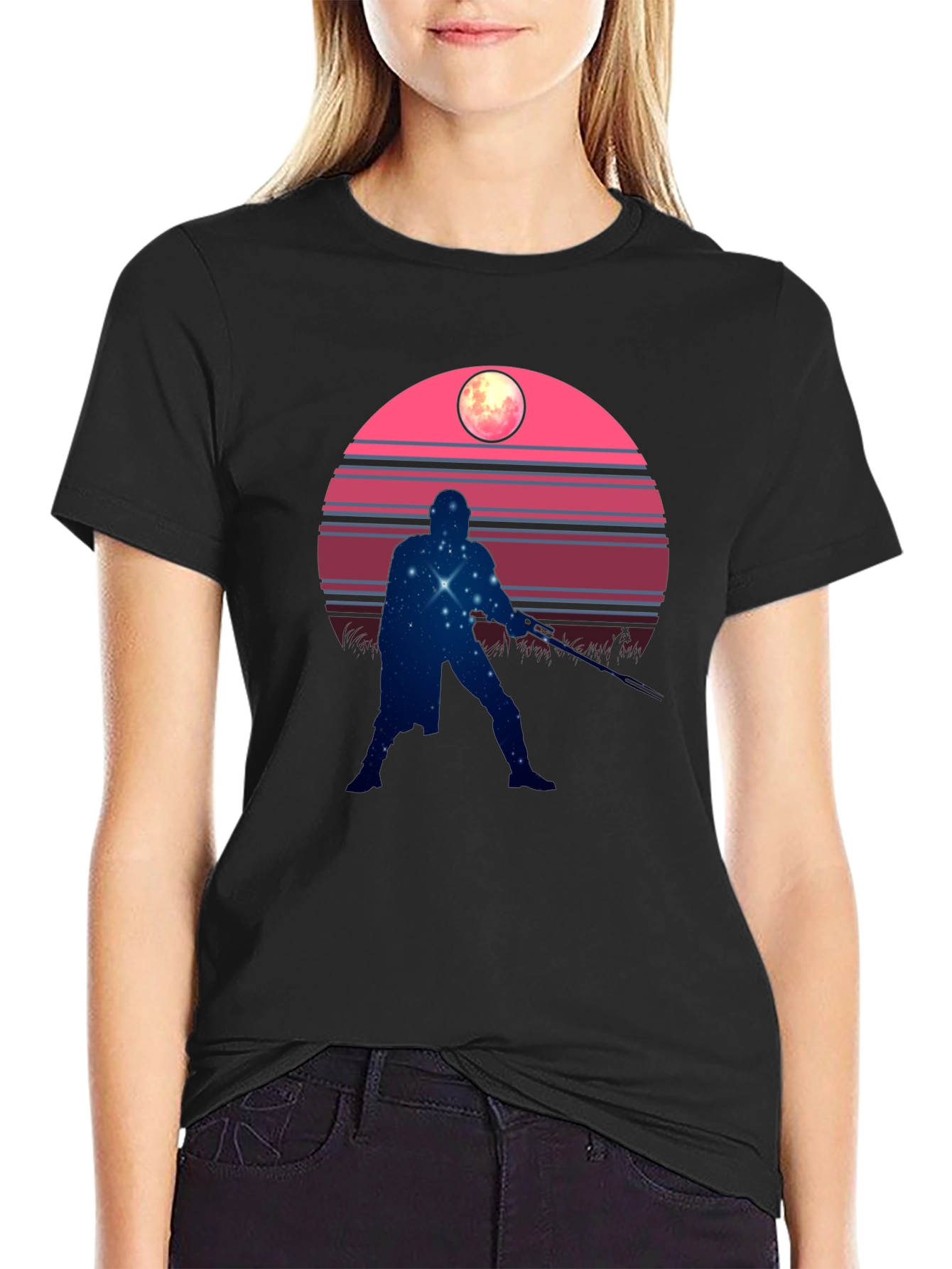 Retro Starry Silhouette Graphic Tee