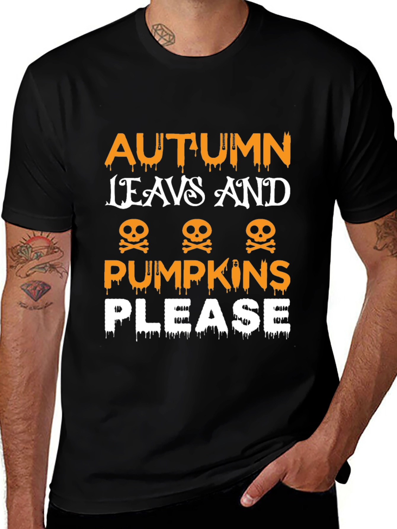 Autumn Leaves & Pumpkins Please Graphic Tee