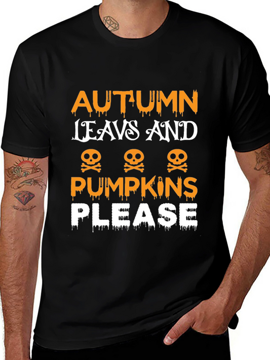 Autumn Leaves & Pumpkins Please Graphic Tee