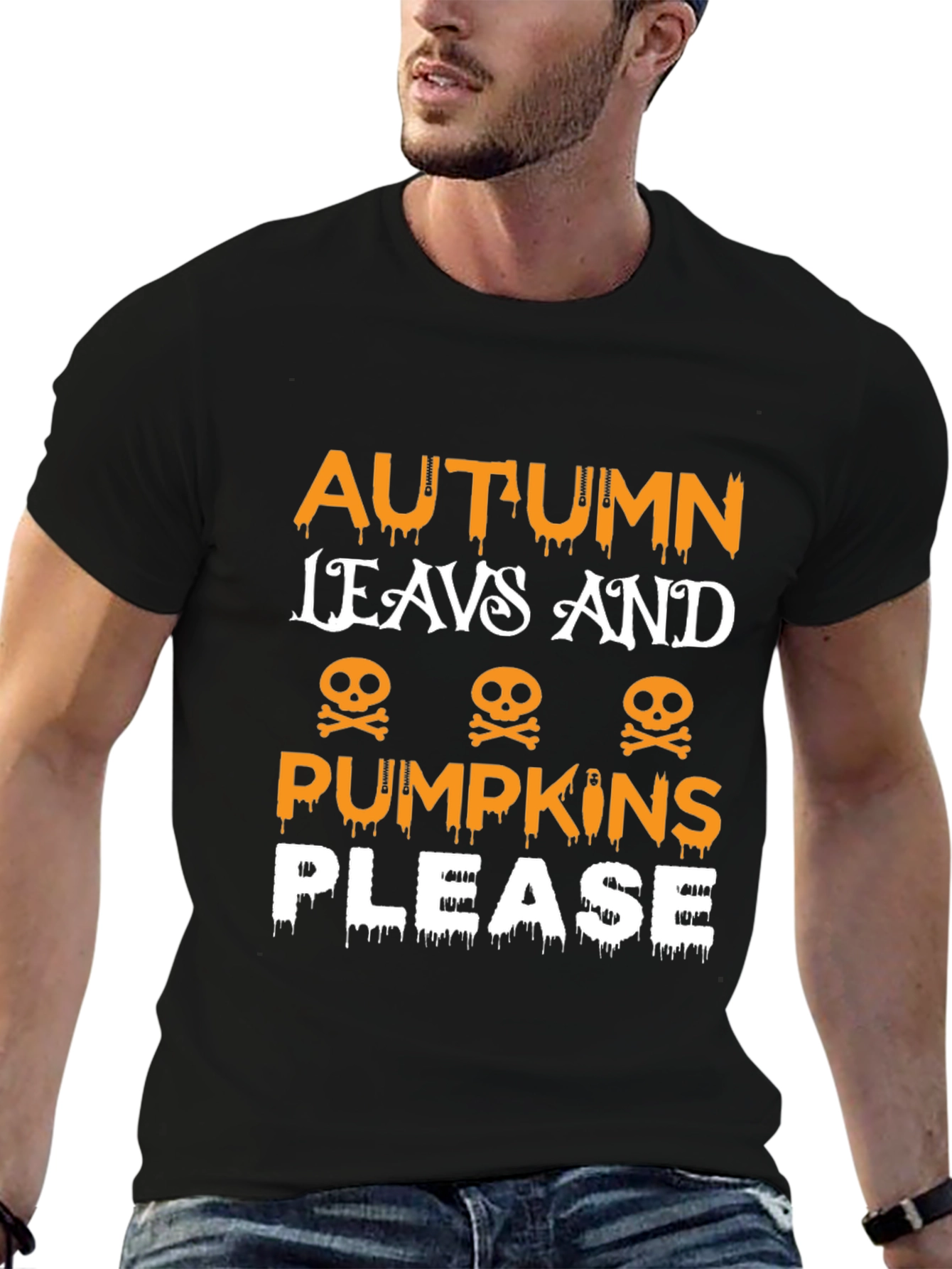 Autumn Leaves & Pumpkins Please Graphic Tee