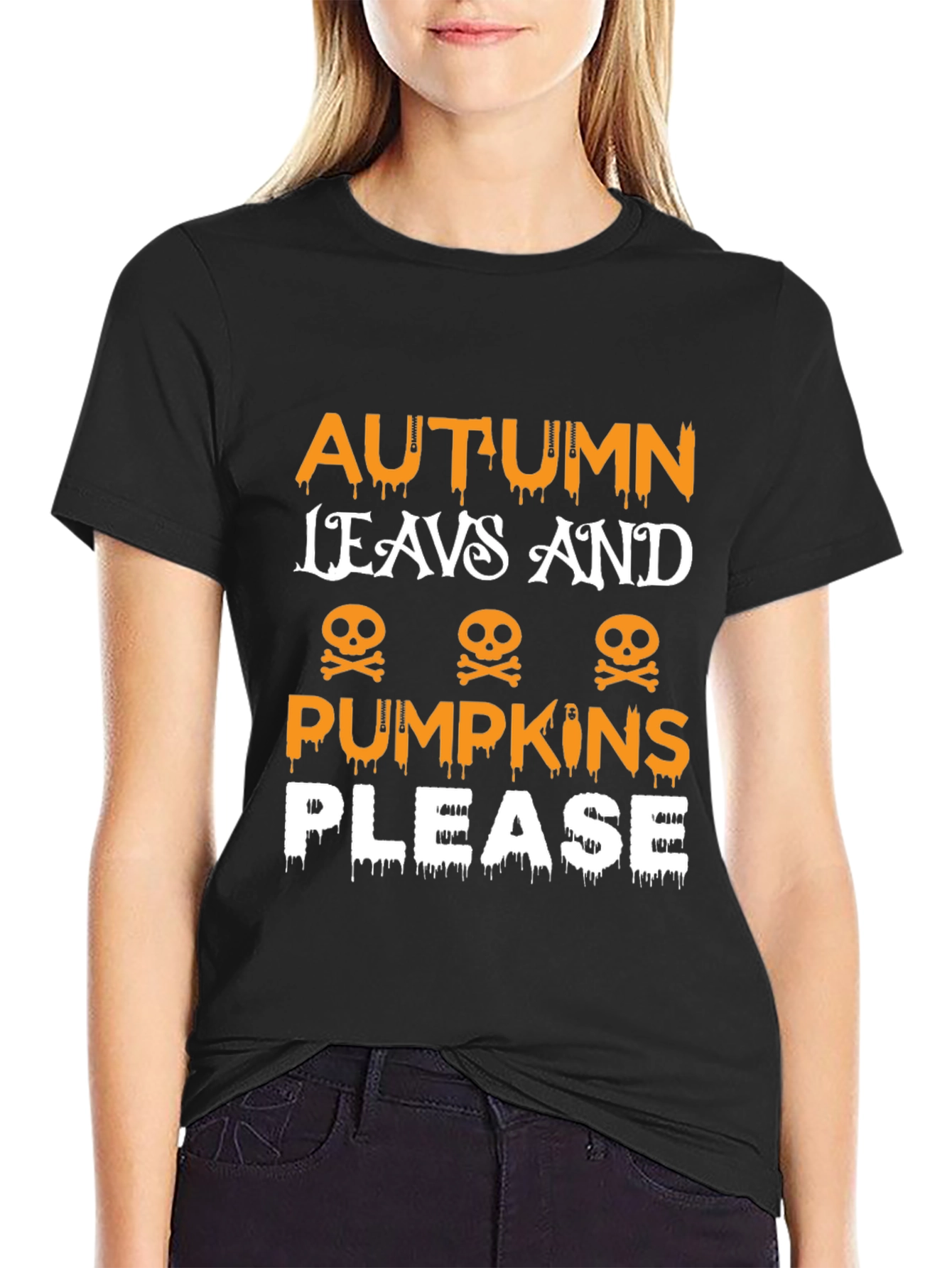 Autumn Leaves & Pumpkins Please Graphic Tee