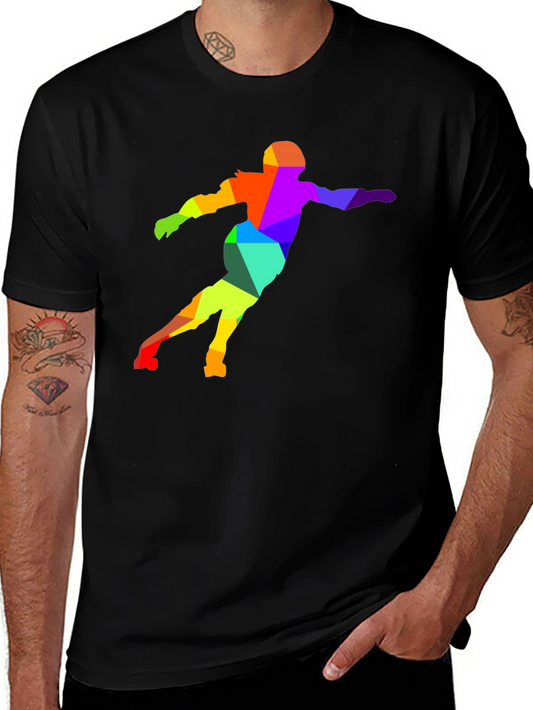 Abstract Geometric Rainbow Figure T-Shirt