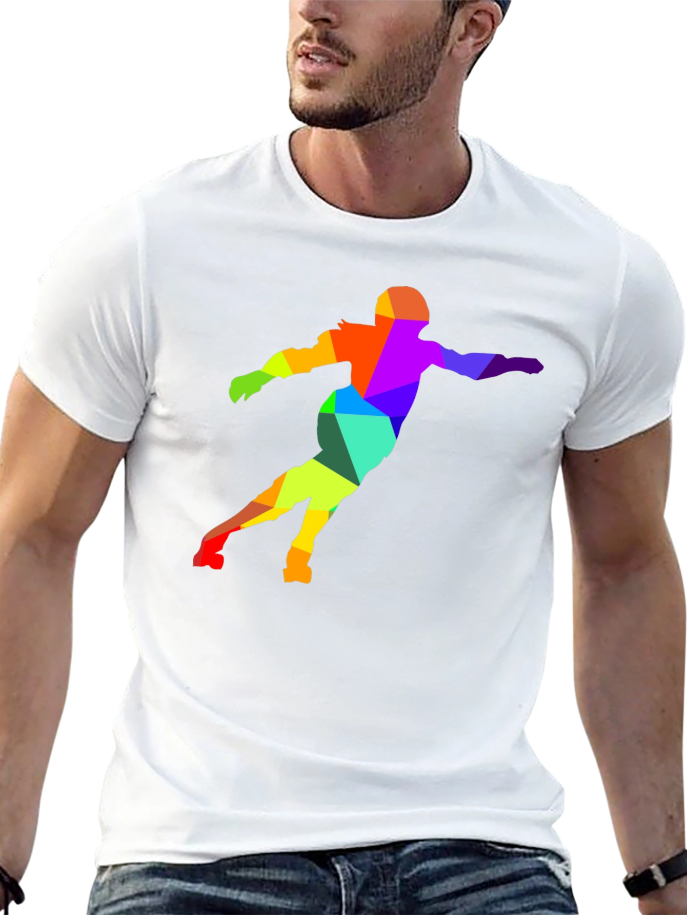 Abstract Geometric Rainbow Figure T-Shirt