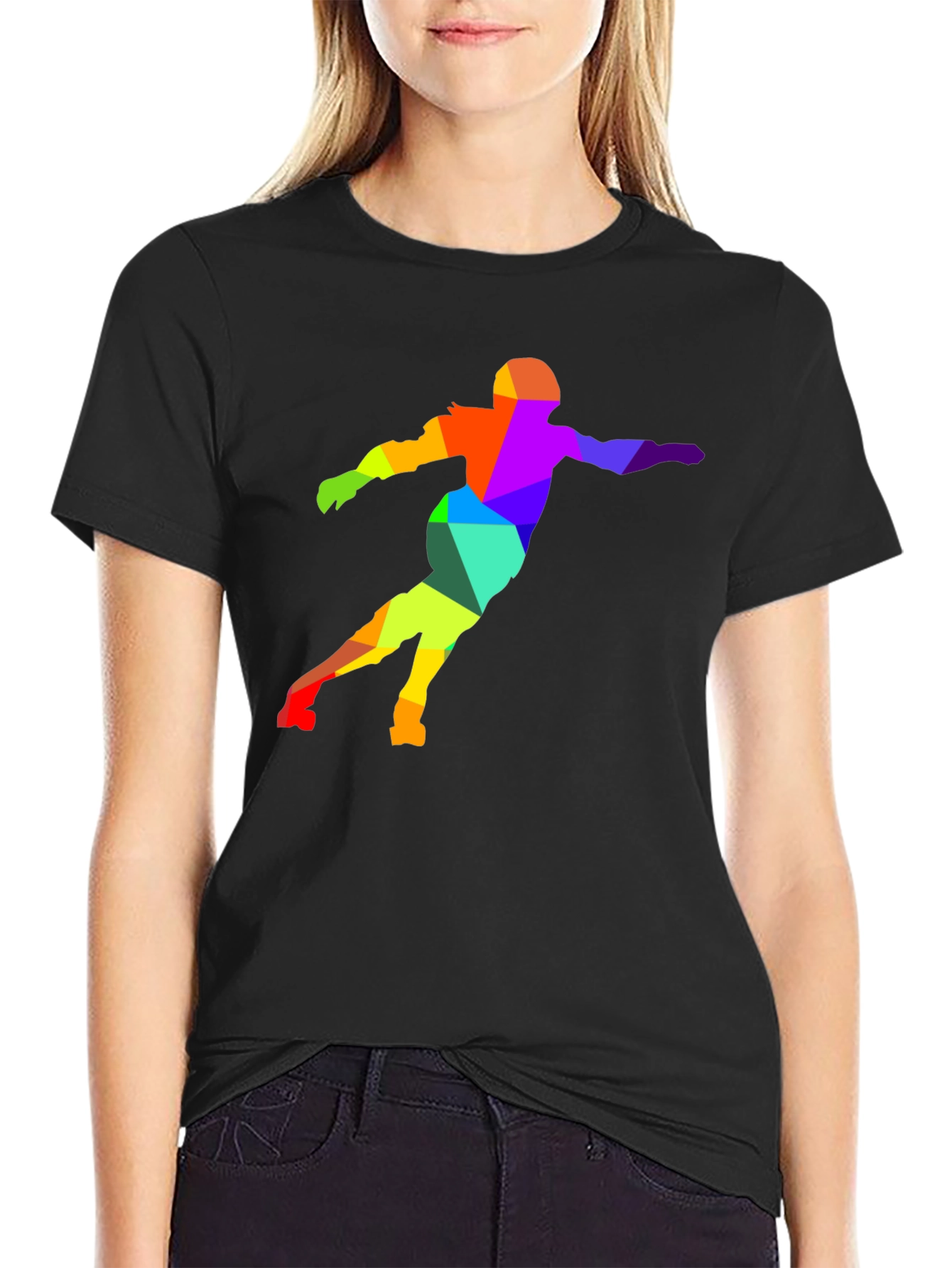 Abstract Geometric Rainbow Figure T-Shirt