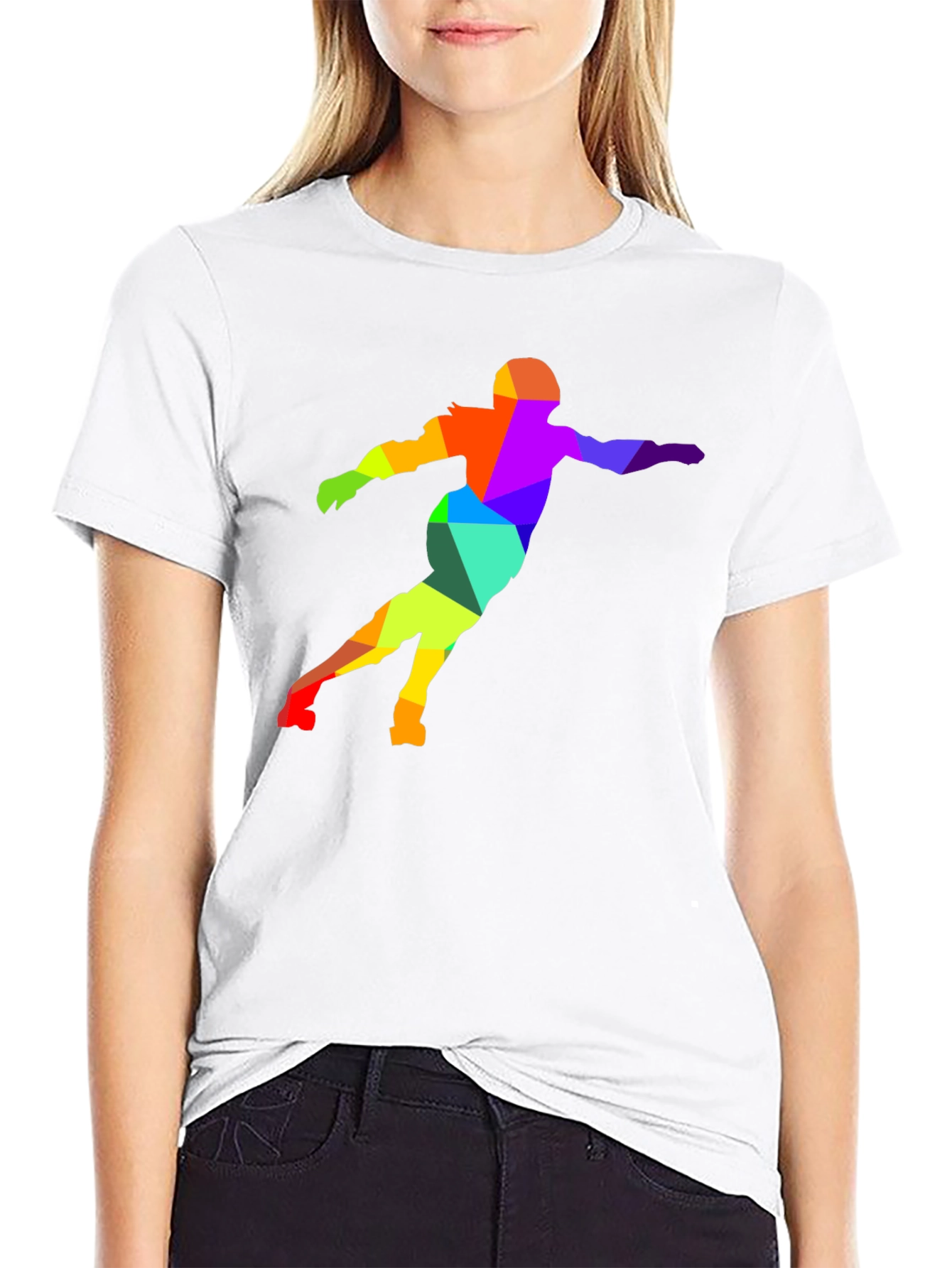 Abstract Geometric Rainbow Figure T-Shirt