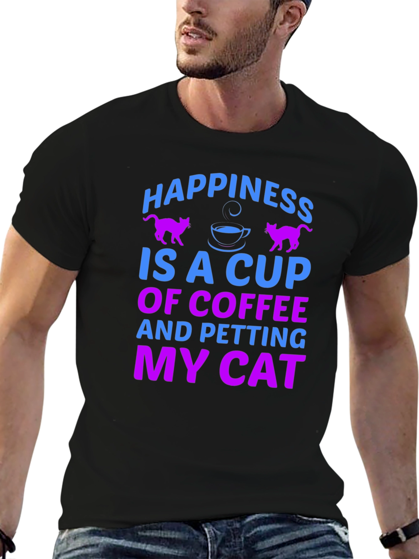 Happiness is Coffee & Cats T-Shirt