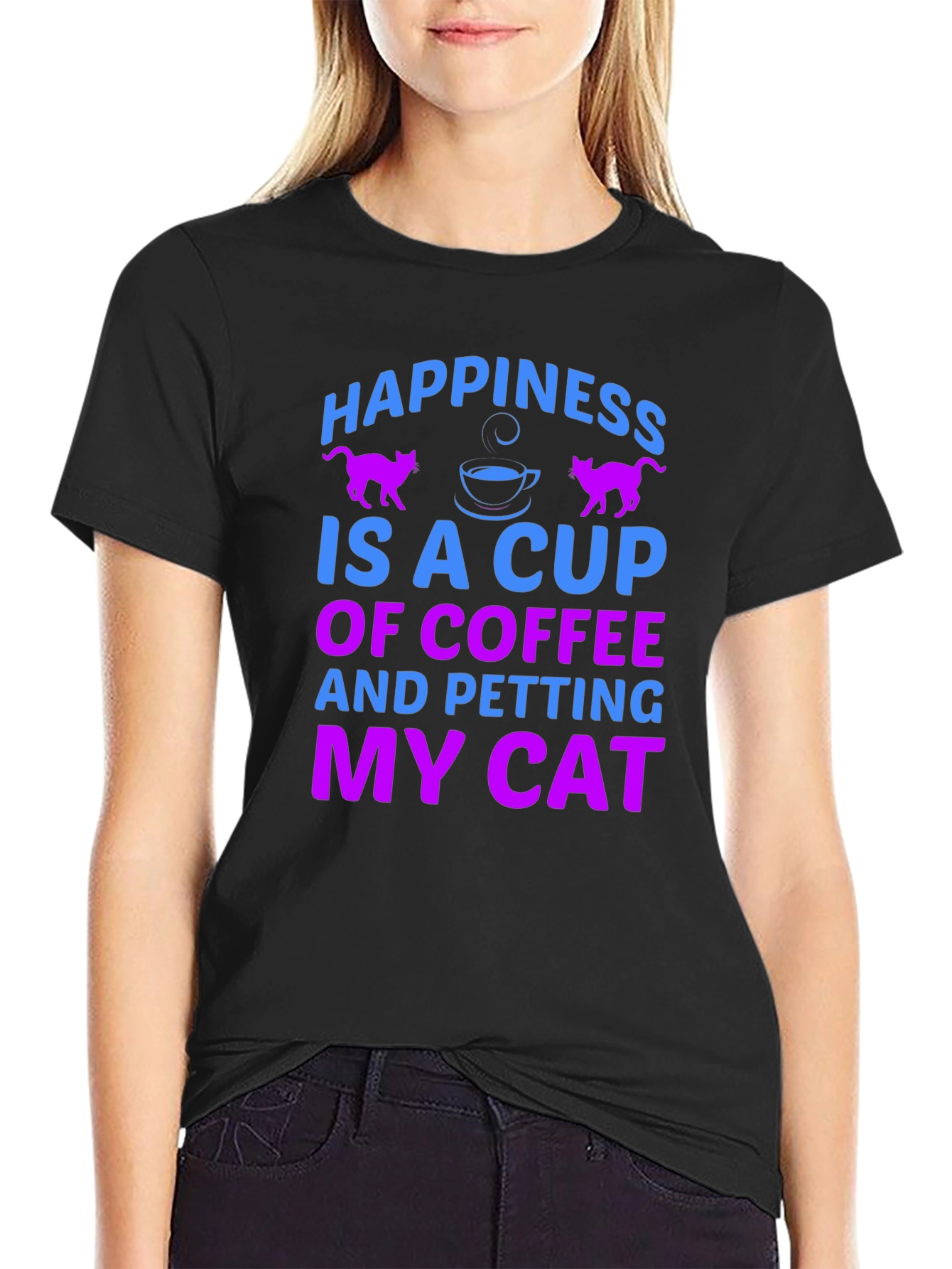 Happiness is Coffee & Cats T-Shirt