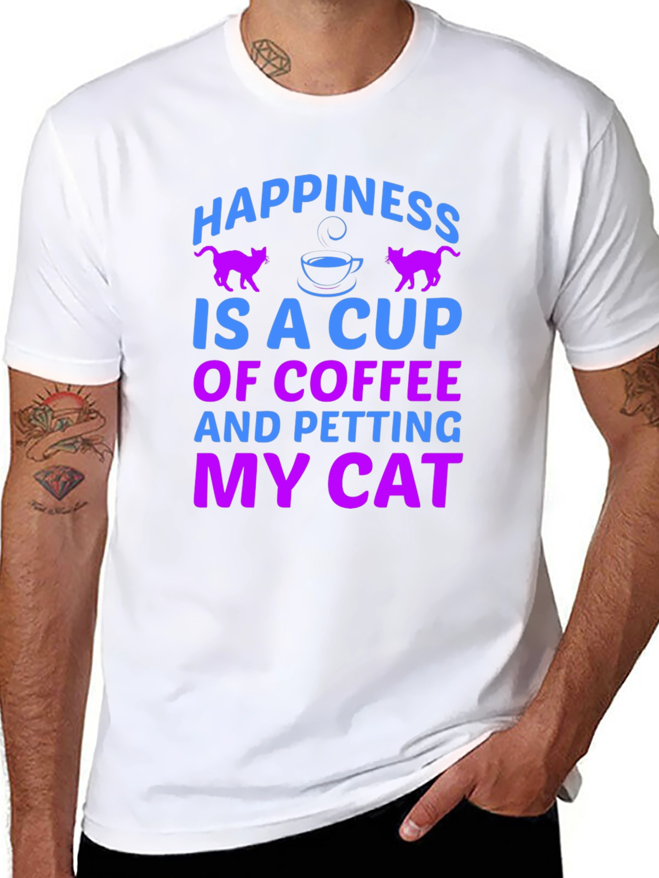 Happiness is Coffee & Cats T-Shirt