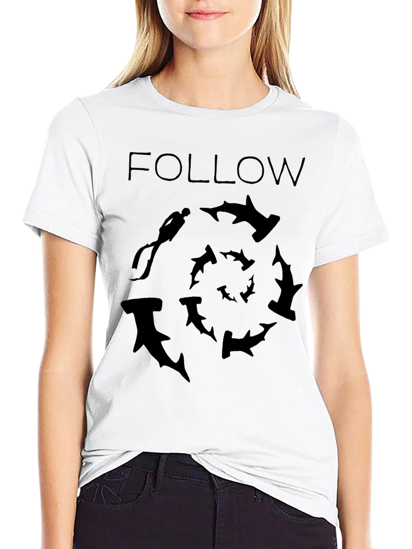 Hammerhead Shark Dive T-Shirt - Follow the Sharks!