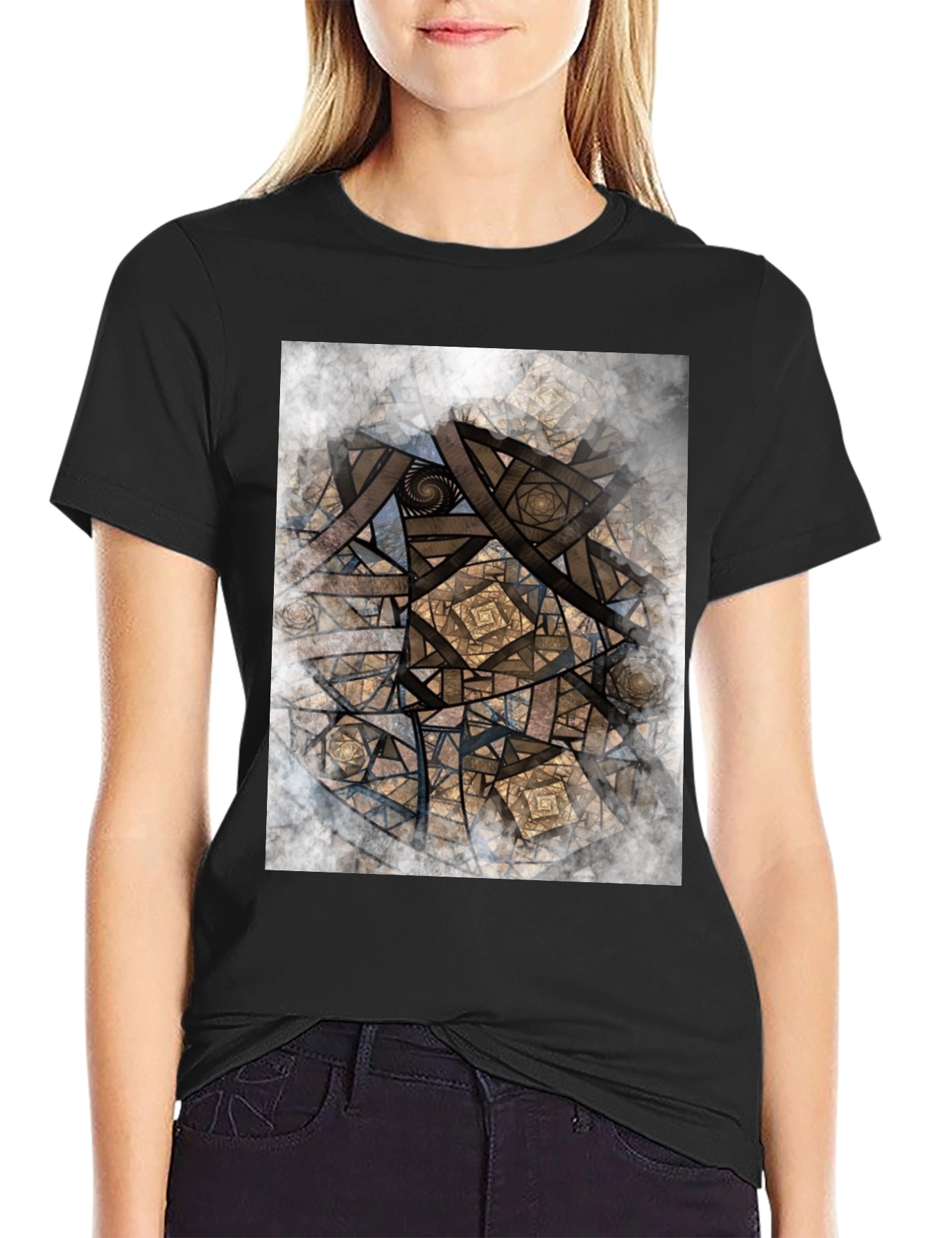 Geometric Fractal Graphic T-Shirt