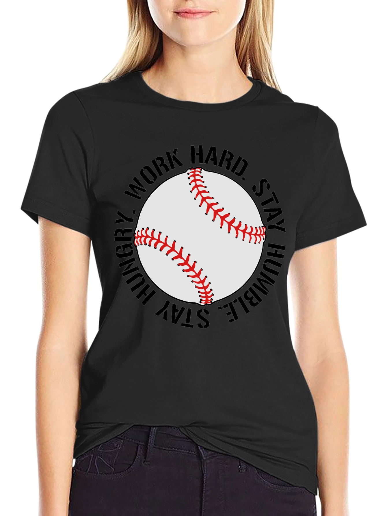 Baseball Graphic T-Shirt - Work Hard Stay Humble