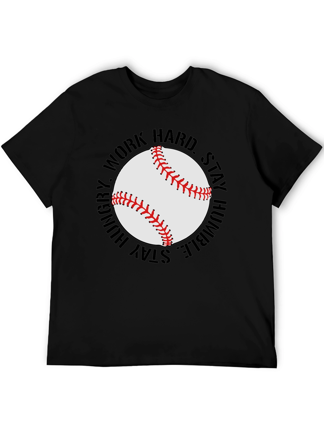 Baseball Graphic T-Shirt - Work Hard Stay Humble