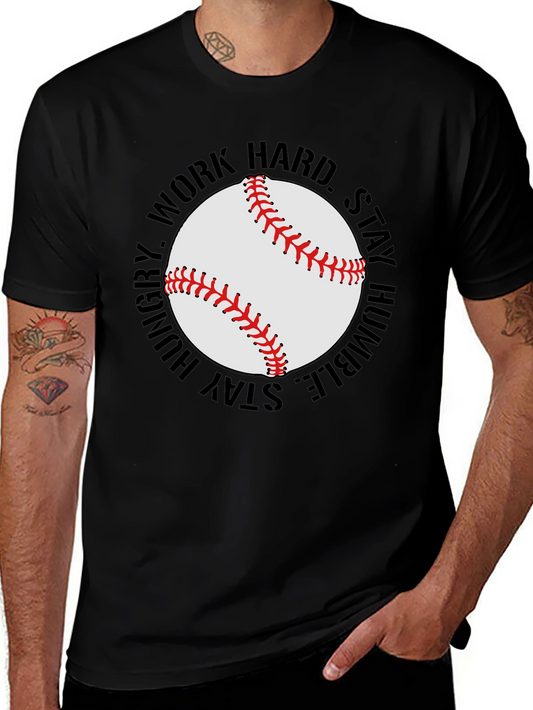 Baseball Graphic T-Shirt - Work Hard Stay Humble