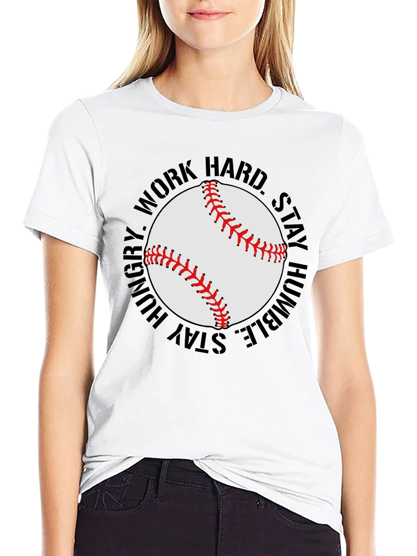 Baseball Graphic T-Shirt - Work Hard Stay Humble
