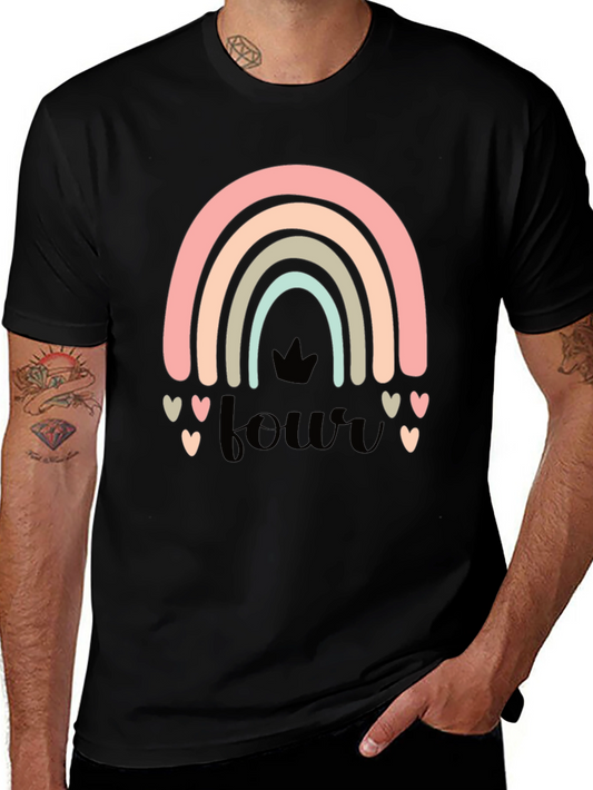 4th Birthday Rainbow Heart T-Shirt