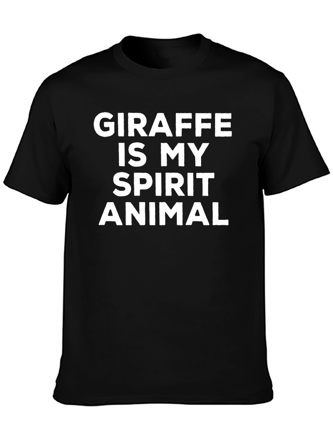 Giraffe Is My Spirit Animal Black T-Shirt