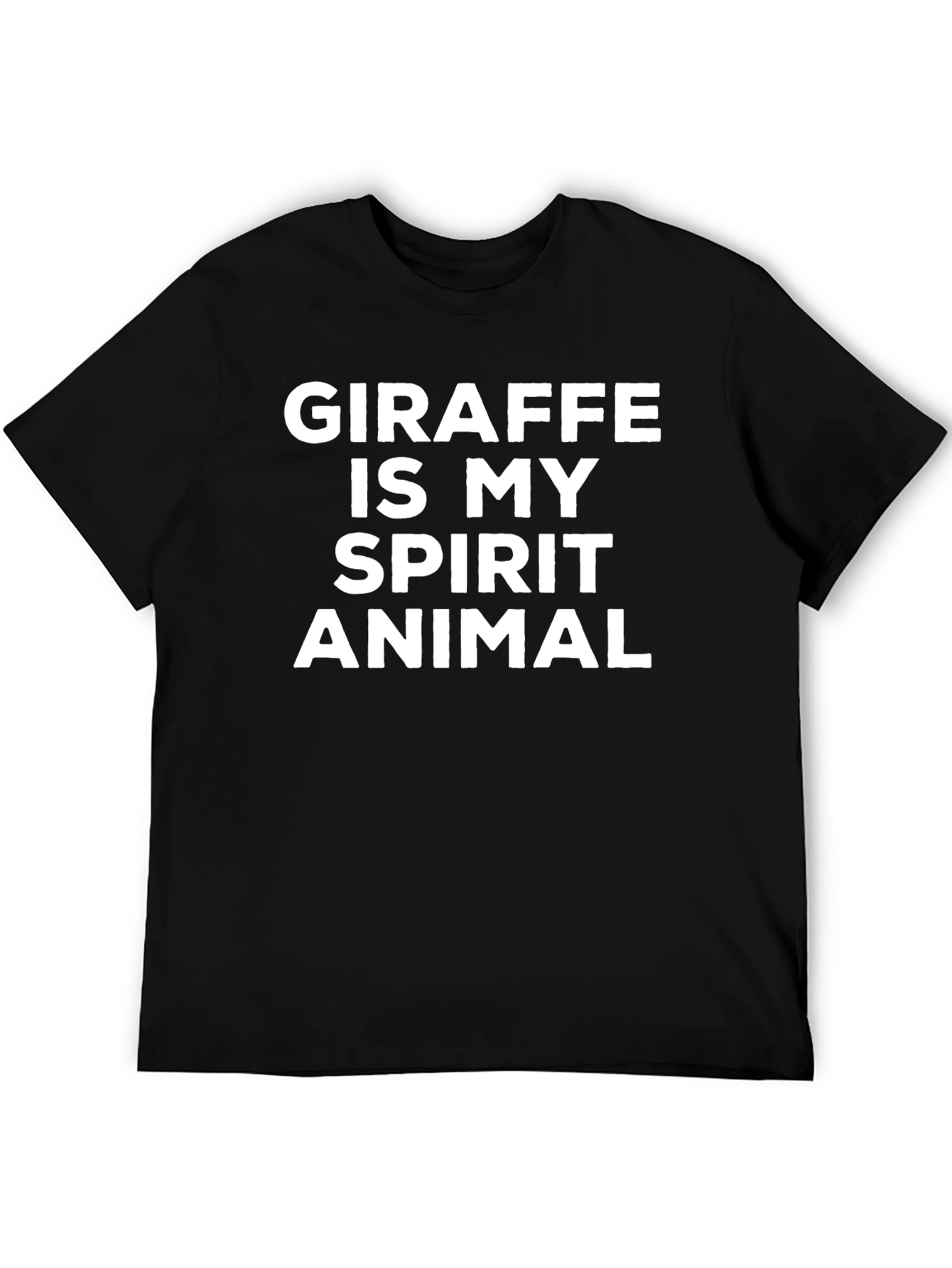 Giraffe Is My Spirit Animal Black T-Shirt