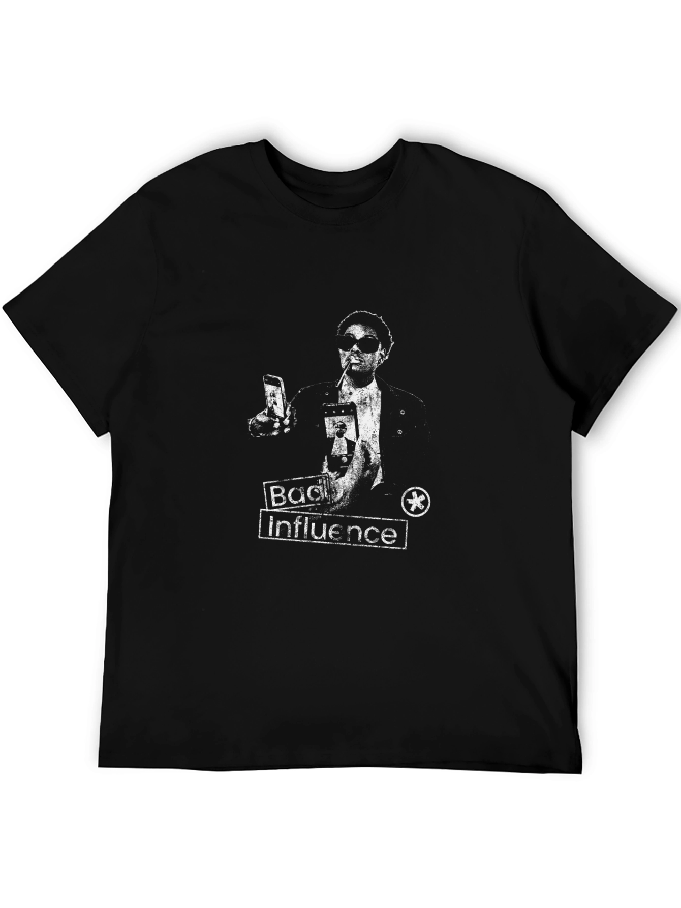 Bad Influence Graphic Print Black T-Shirt
