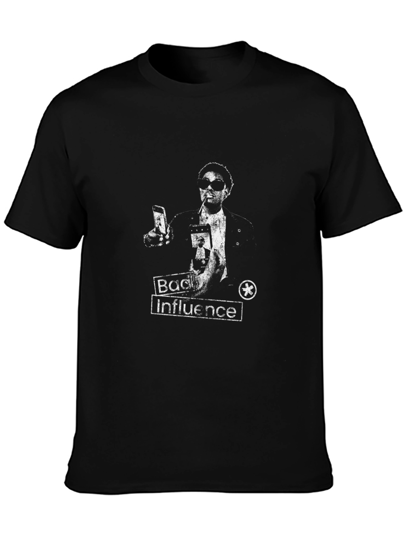 Bad Influence Graphic Print Black T-Shirt