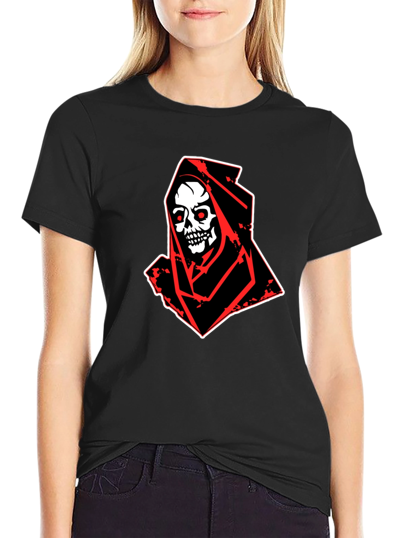 Grim Reaper Graphic Tee - Skull Design