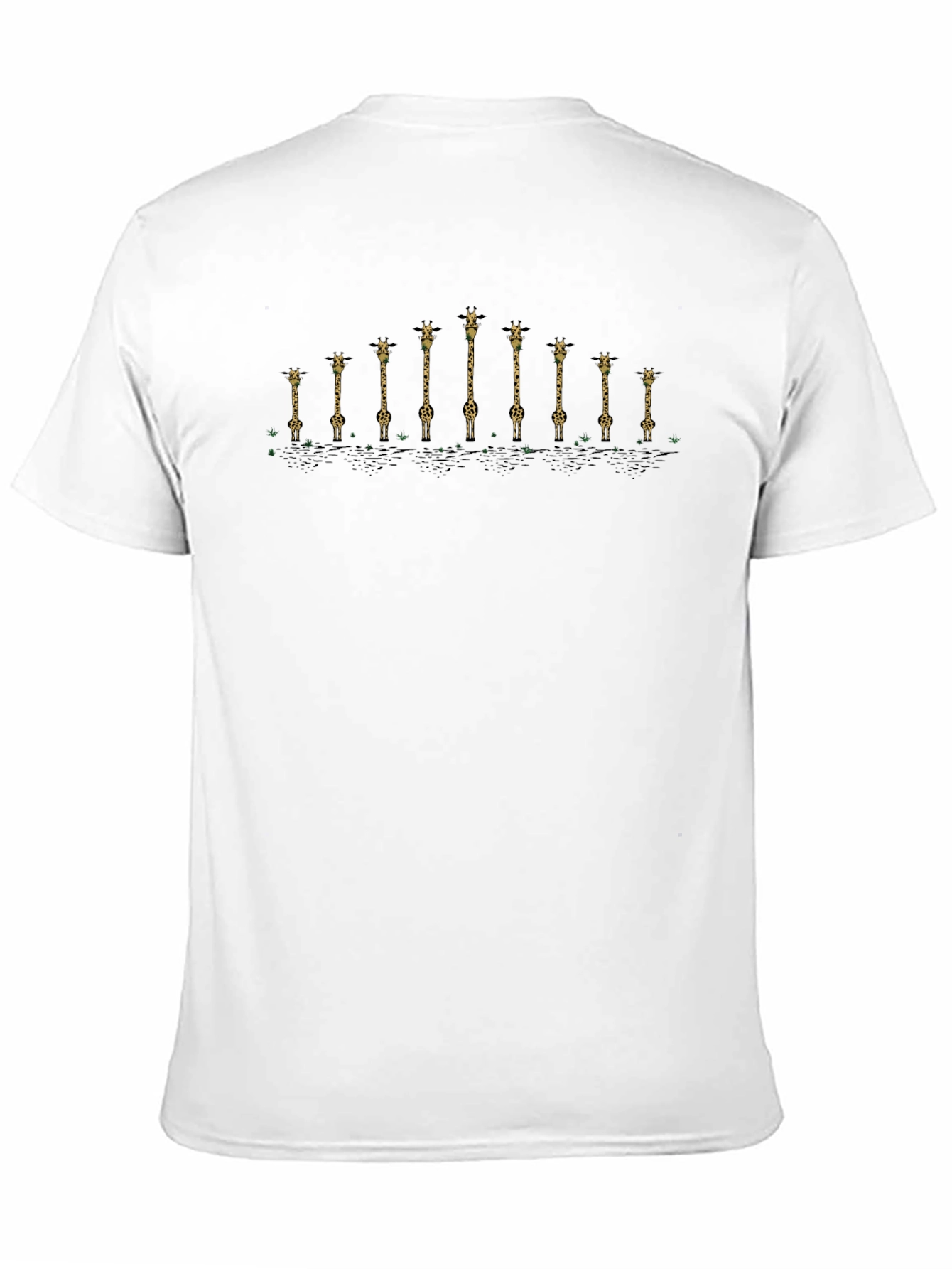 Giraffe Lineup Tee - Unique Graphic Print Black T-Shirt
