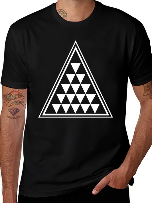 Geometric Triangle Graphic Print Mens Tee