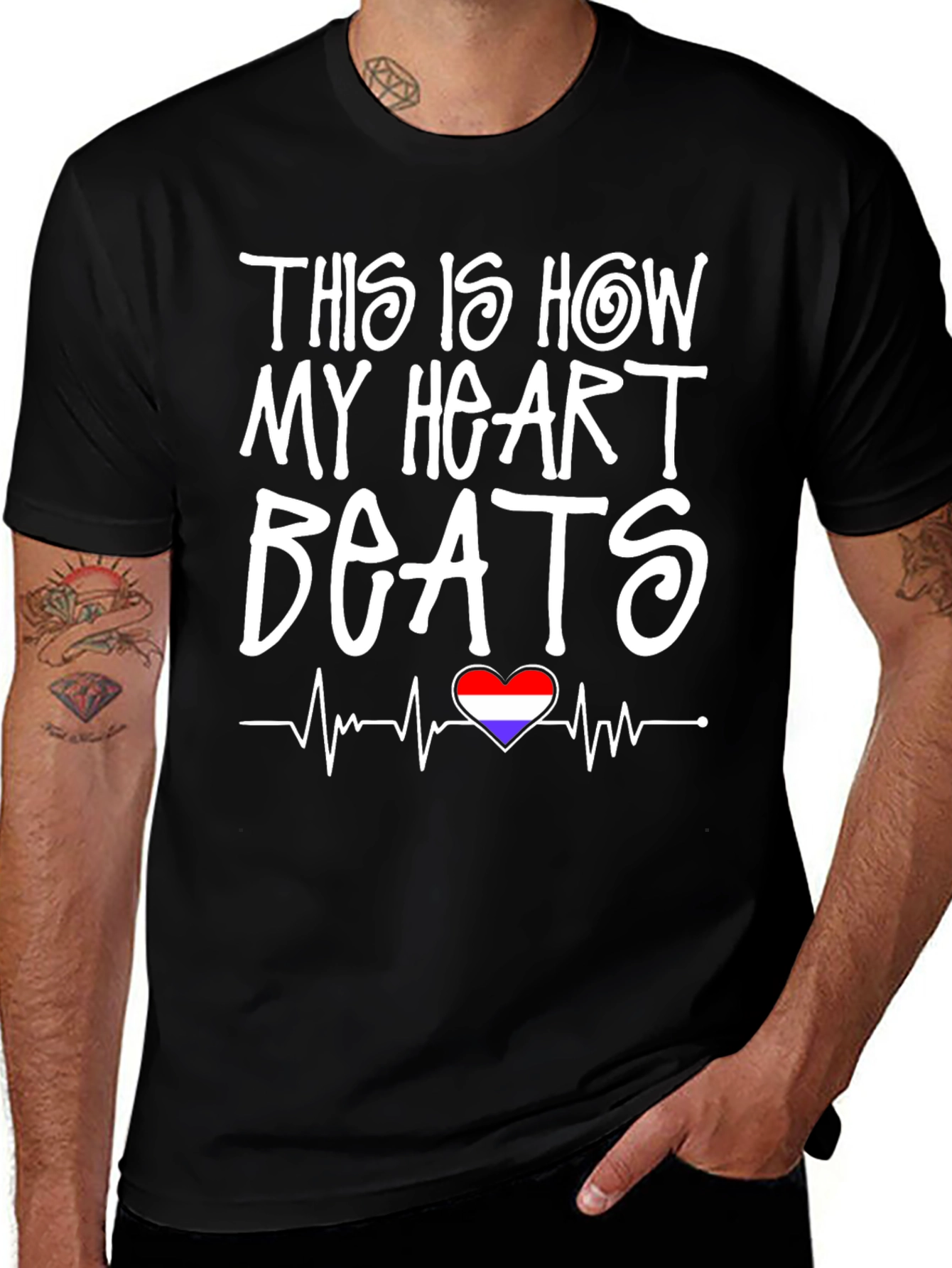 Heartbeat Pride Flag Heart Graphic Tee